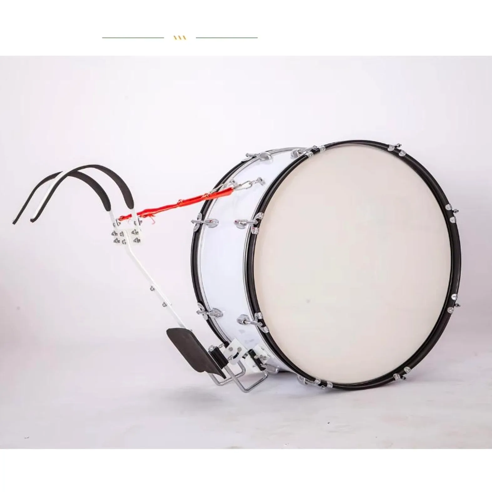 Snare Drum Carrier Aluminium Percussion Instrument Tragegurt Schultergurt mit Verstellbarer Höhe Und Gepolstertem Rahmen für Marschmusik Aufführungen, Orange