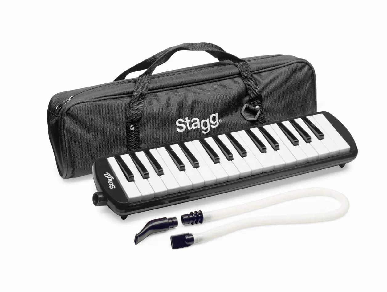 Stagg Melodica 32 Tasten, schwarz, inkl. Anblasschlauch