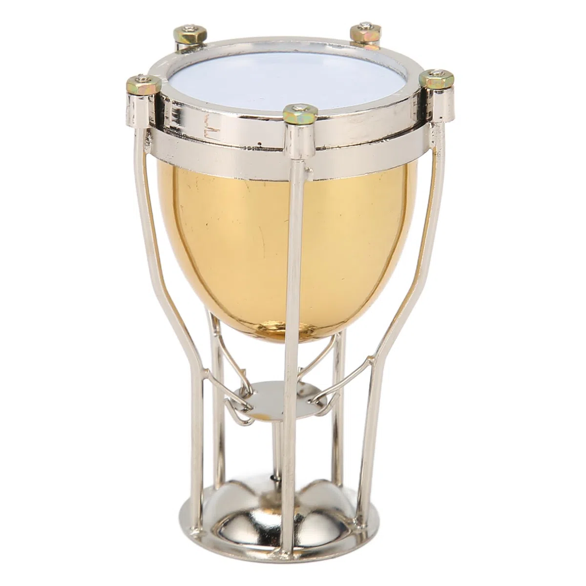 Miniatur -Timpani -Modell exquisite Kupfer paupani Ornament Dekoratives Stück für Abschlussgeburtstag Weihnachtsmusikliebhaber Kupfer Composite Holz 4 x 4 x 6,2 cm