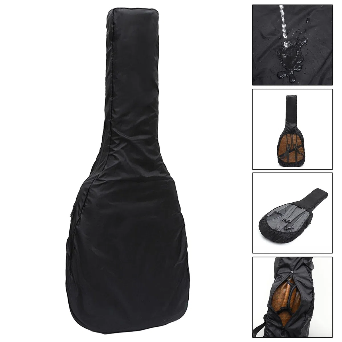 Harilla Gitarrenrucksack Staubschutz Instrumententasche Regenschutz Wetterfest Schwarz Wasserdicht Soft Bass Case Cover für Acoustic Electric Classical, Gitarre