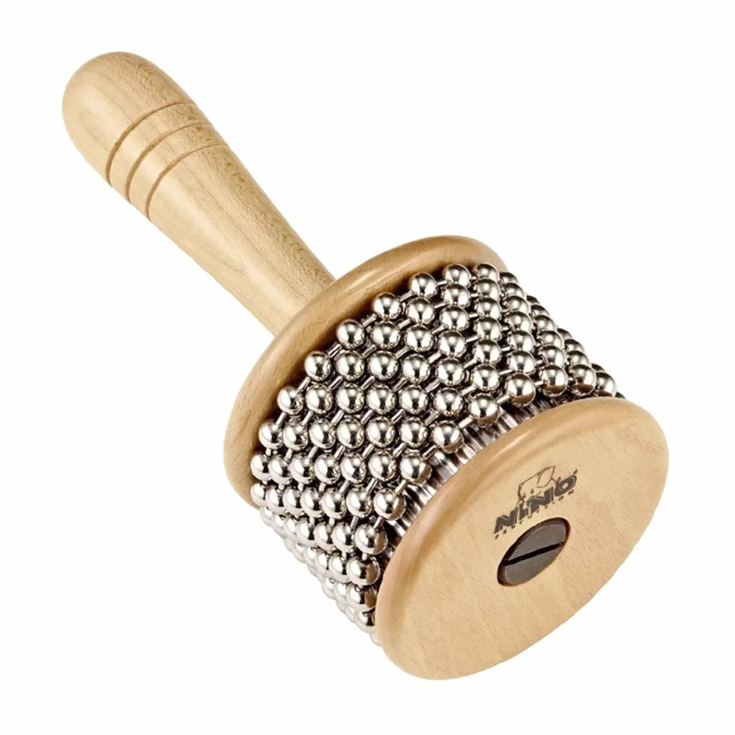 Nino Percussion Cabasa Instrument Medium - Mittelgroßes Musikinstrument für Kinder ab 4 Jahren - Birkenholz, Natur (NINO702)