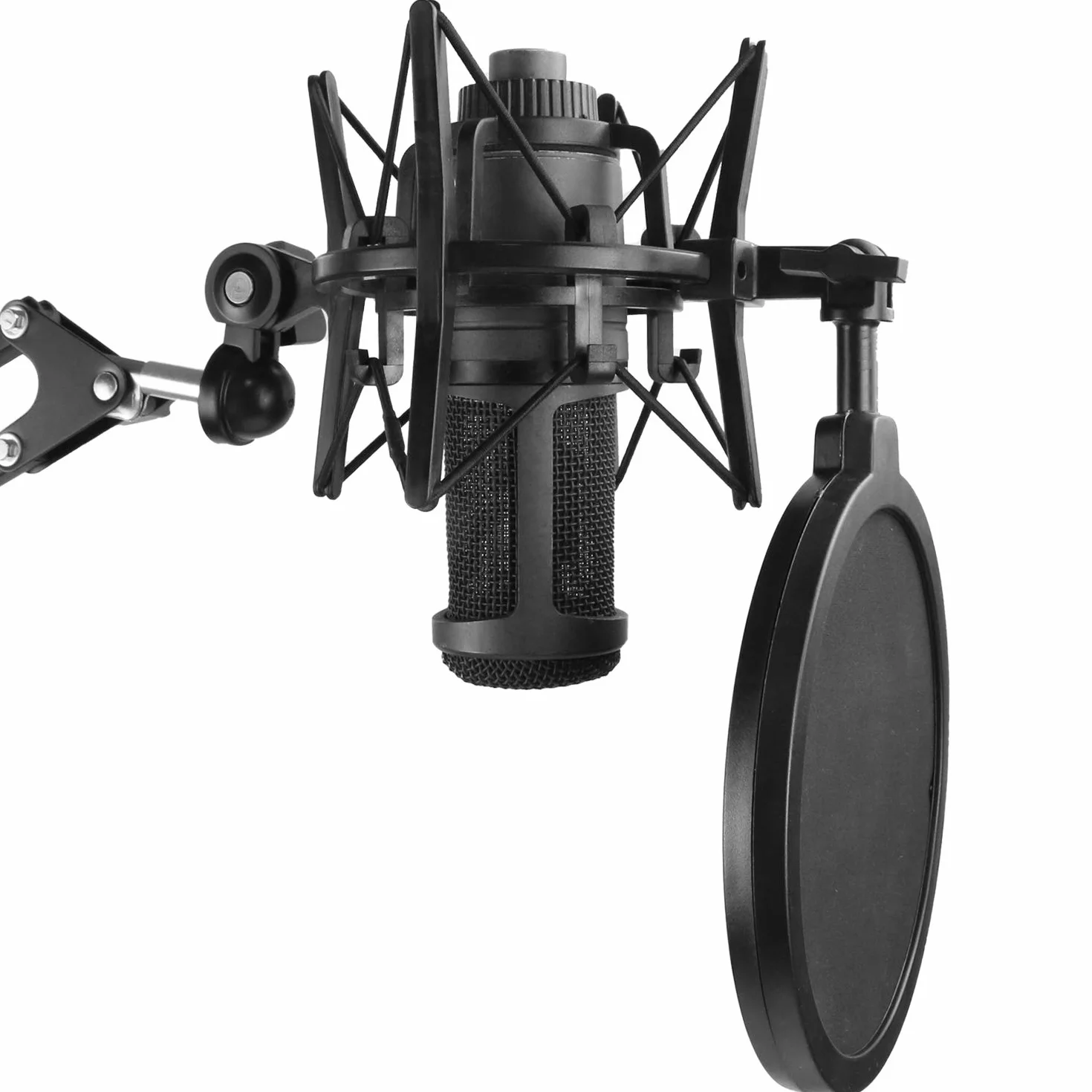 AT2020 Mikrofonspinne mit Popschutz, Windschutz und Shockmount zur Reduzierung von Vibrations für AT2020USB+ Condenser Mic von YOUSHARES