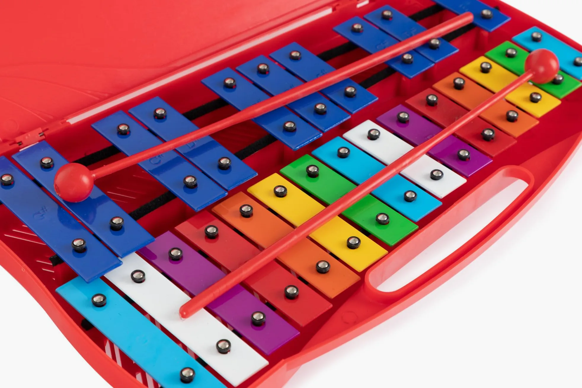 Classic Cantabile GSR-25 Sopran Glockenspiel - Kinder Xylophon mit 25 Tönen - Inklusive praktischem Tragekoffer und Schlägeln - Rot