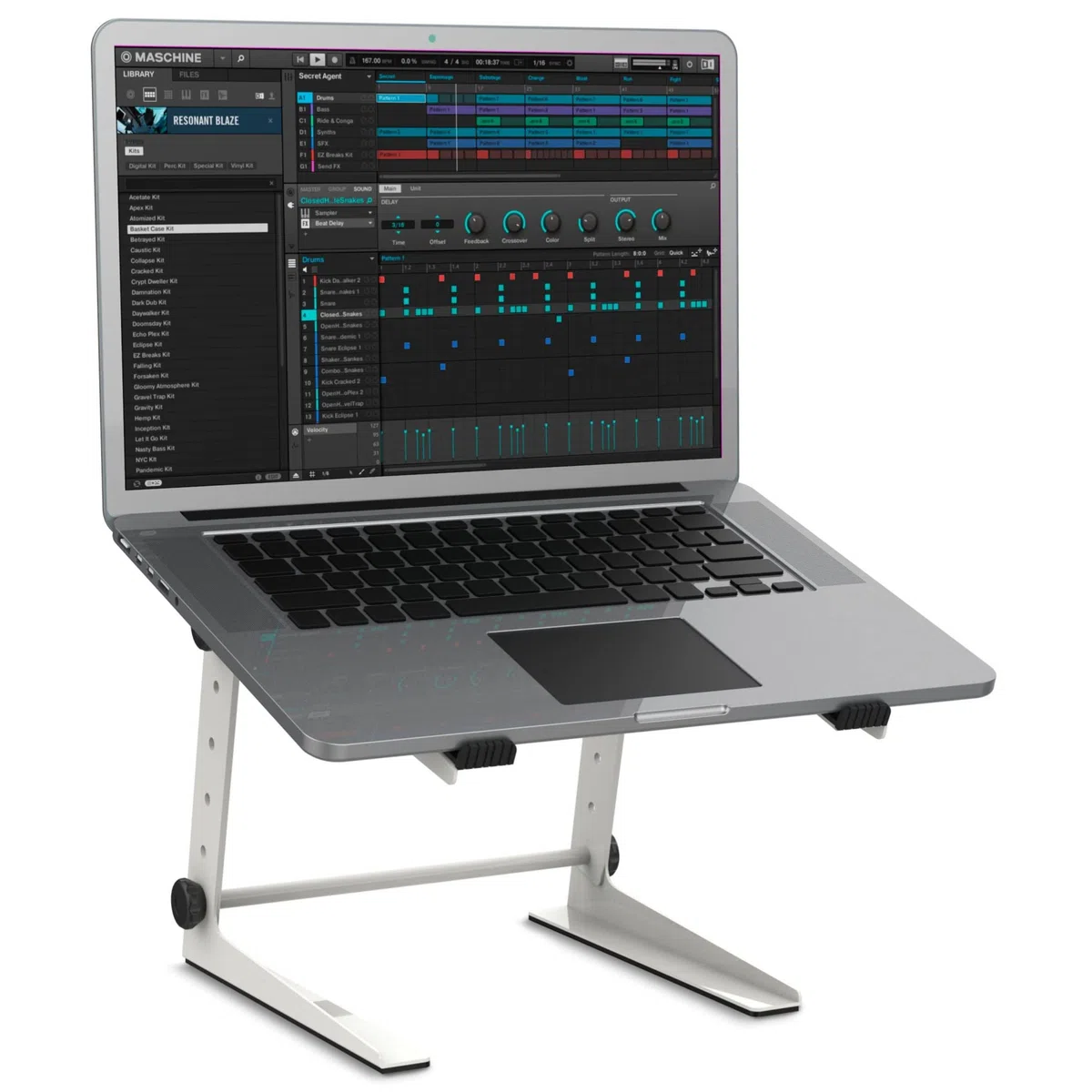 Audibax TOP-5W MH-001 PRO Blanco Laptop DJ Stand Ordenador portátil cabina Dj/estudio