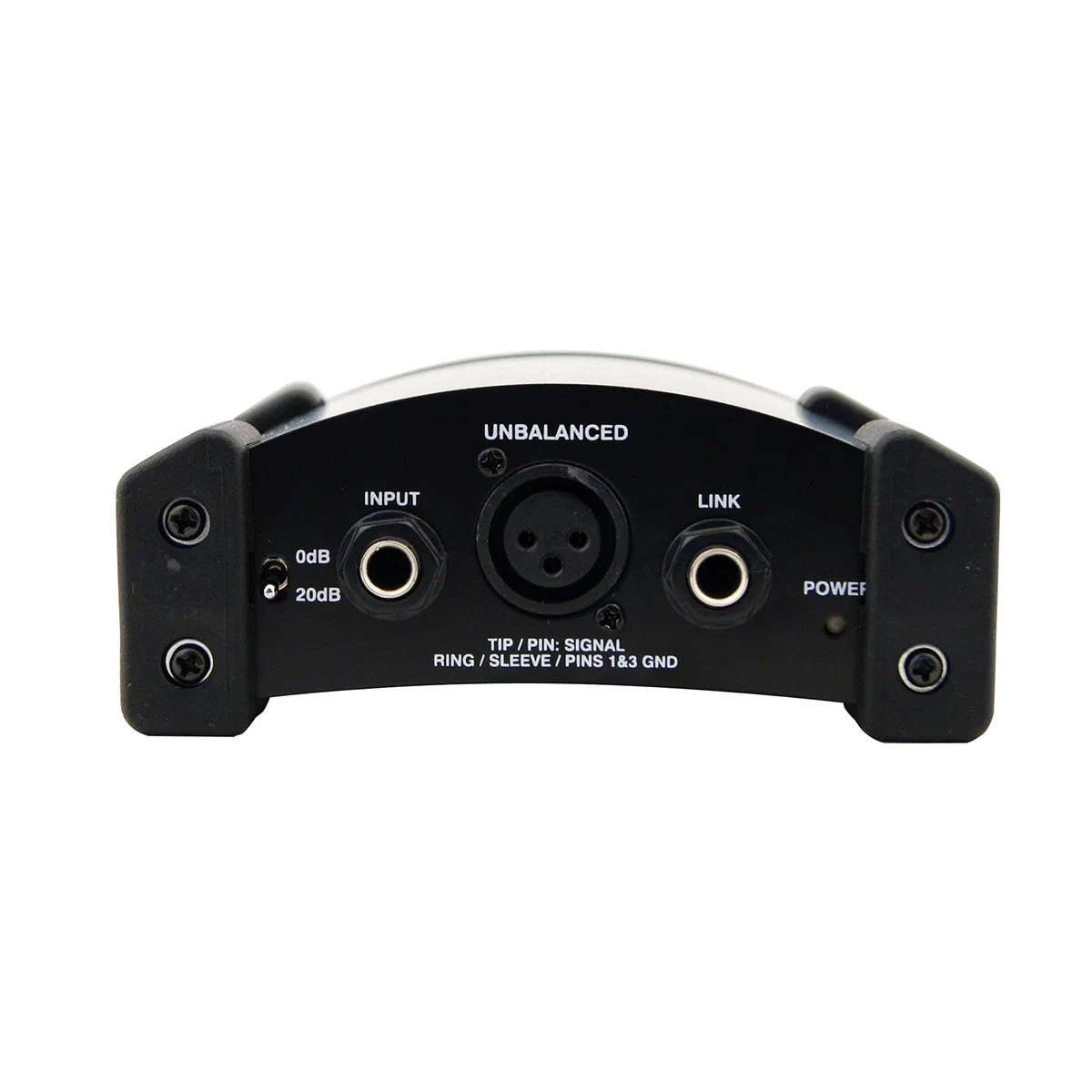 Fame Audio DI-100 Aktive DI-Box, Hochwertige Signalverarbeitung, 6,3 mm Klinken, XLR Input, Link Output, Eingangspegeldämpfung, Symmetrischer XLR Output, Ground-/Liftschaltung, Batterie- oder