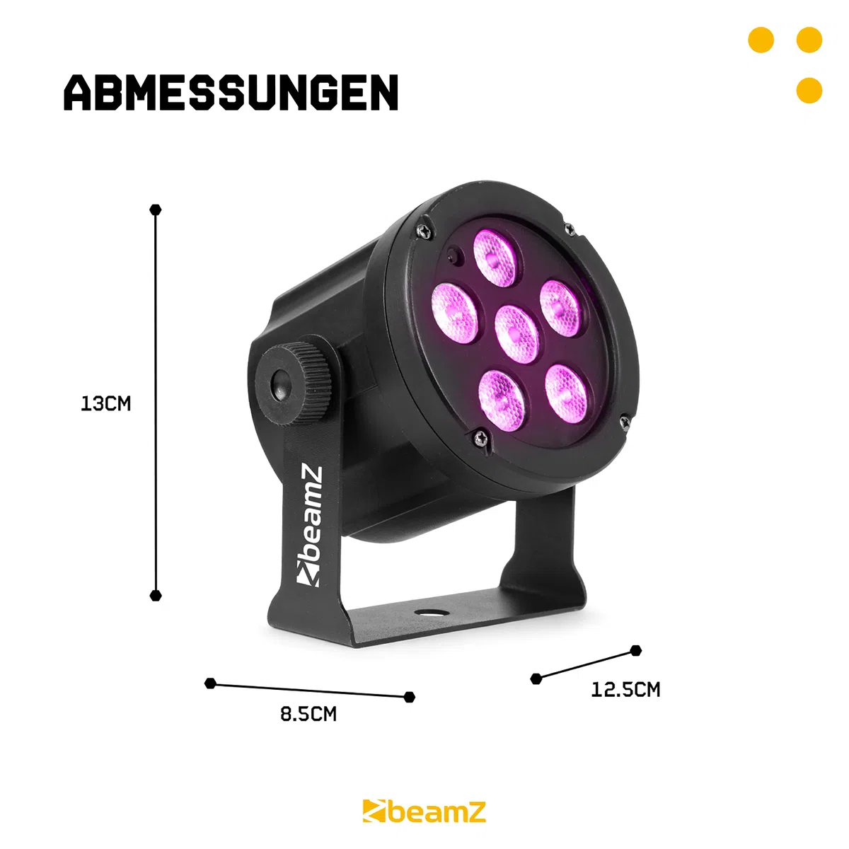 BeamZ SlimPar30 PAR Strahler, UV Light, kompakte LED Schwarzlicht Lampe Discolicht Partylicht Disco Licht Party Lichter Bühnenbeleuchtung DJ Lichteffekte UV Strahler für Partys, DJ, Halloween