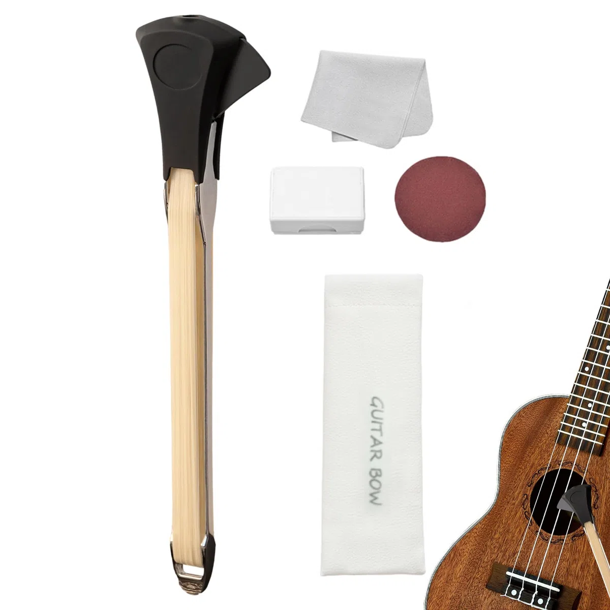 Pickaso Guitar Bow, Gitarrenbogen,Pickaso Gitarrenbogen, Für Gitarre Doppelseitiger Gitarrenbogen Mit Integriertem Plektrum, Tuning-Paddel Für Klassische Folk-Gitarre