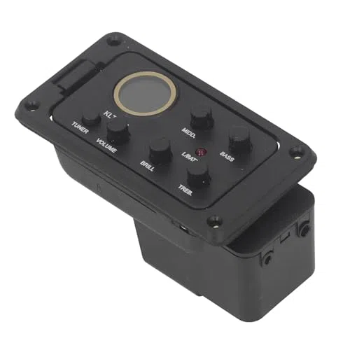 Akustisk Gitarr Förförstärkare med 4-Band EQ Equalizer, Piezo Pickup, LCD-Display för Förbättrad Tonstyrning