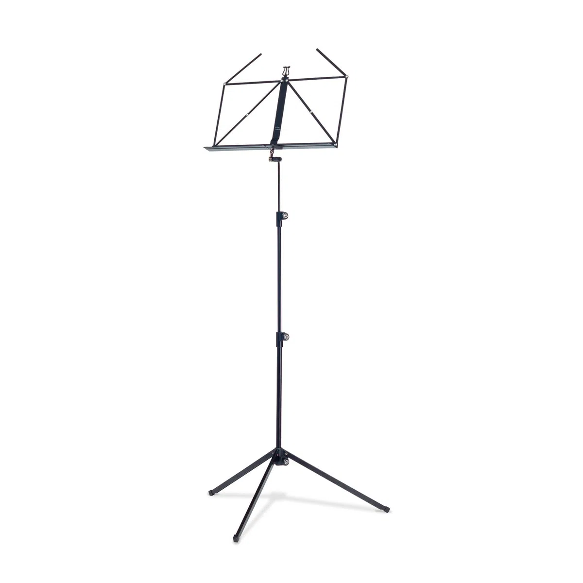 K&M 100/1 Notenpult Schwarz – Ausziehbarer Notenständer 62,5 - 124 cm - klappbare Notenablage, faltbares Metall-Stativ