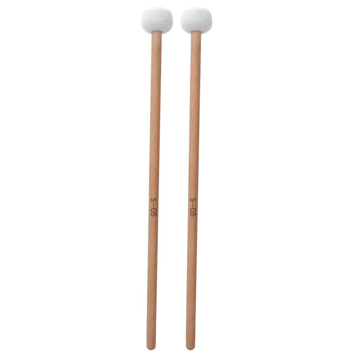 2 Stück Schlagzeug Schlägel Paukenschlägel Weißer Filz Trommelschläger Stick Trommelstöcke Wollstockschlägel Percussion Instrumental Zubehör für Pauken Snaredrum