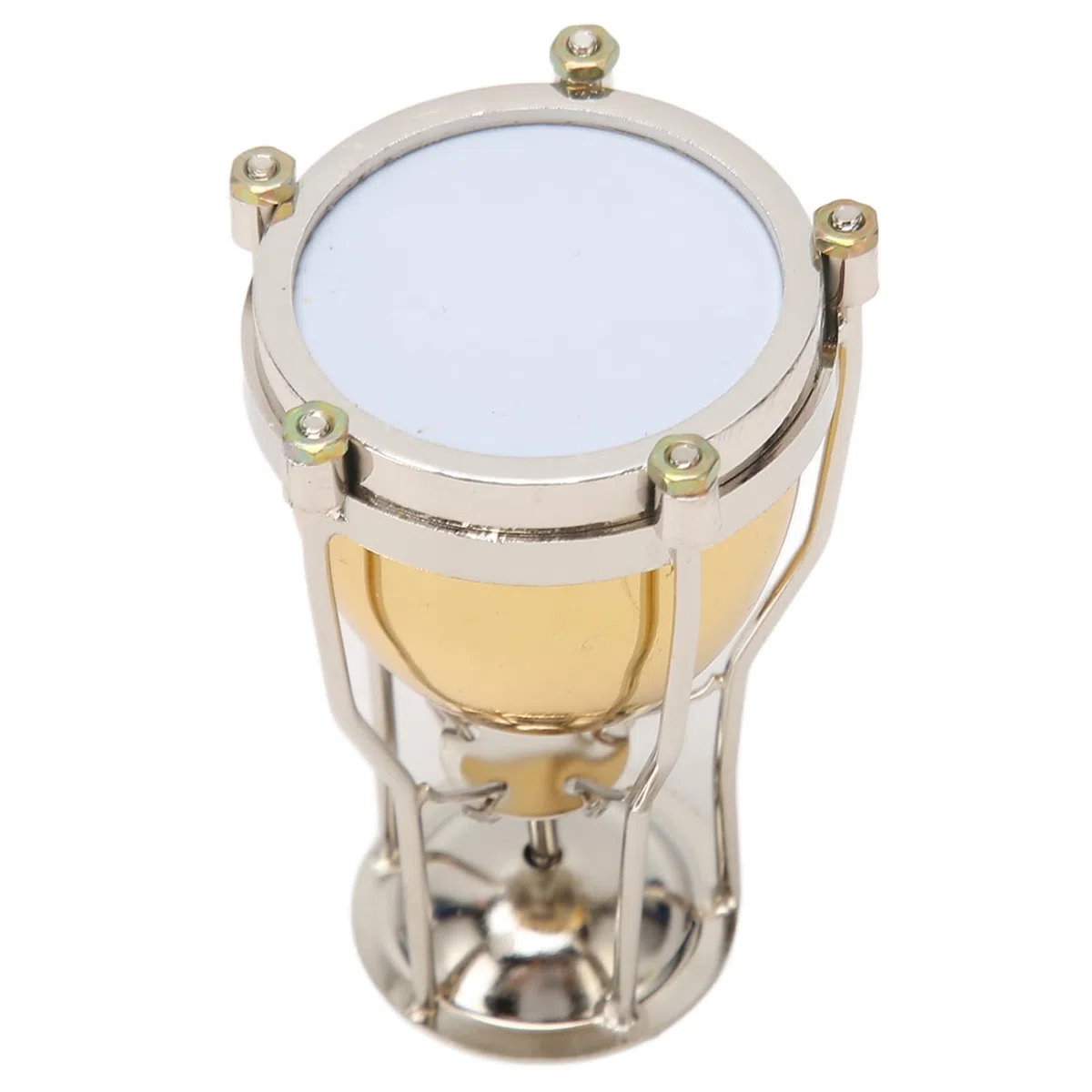 Miniatur -Timpani -Modell exquisite Kupfer paupani Ornament Dekoratives Stück für Abschlussgeburtstag Weihnachtsmusikliebhaber Kupfer Composite Holz 4 x 4 x 6,2 cm