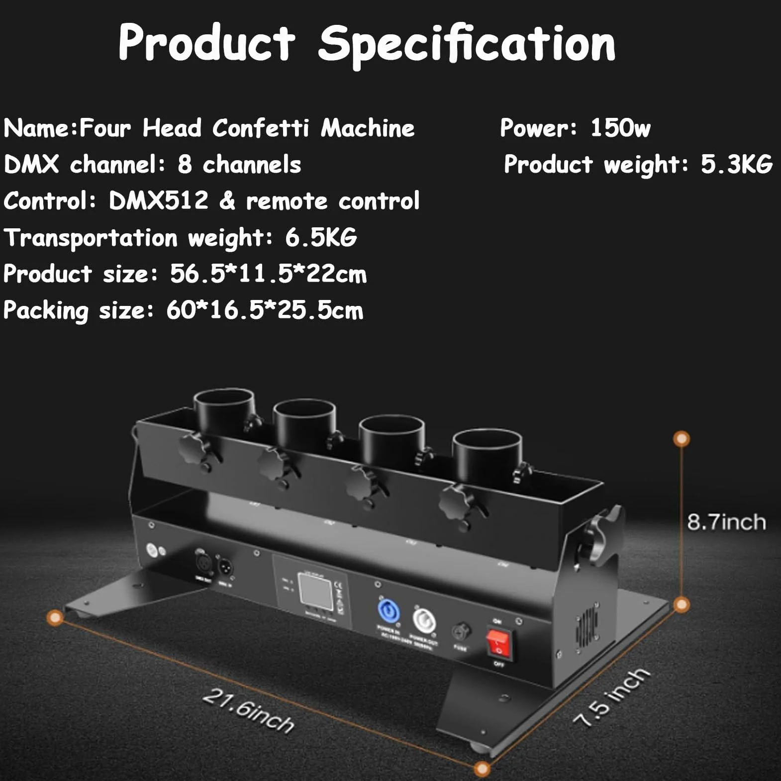 Professionelle Konfettimaschine, elektrischer Konfettiwerfer, DMX-gesteuerte digitale Konfettikanone mit Fernbedienung, Konfetti-Shooter für DJ-Party, Nachtclub, Hochzeit, Bühne, Konzert, Event