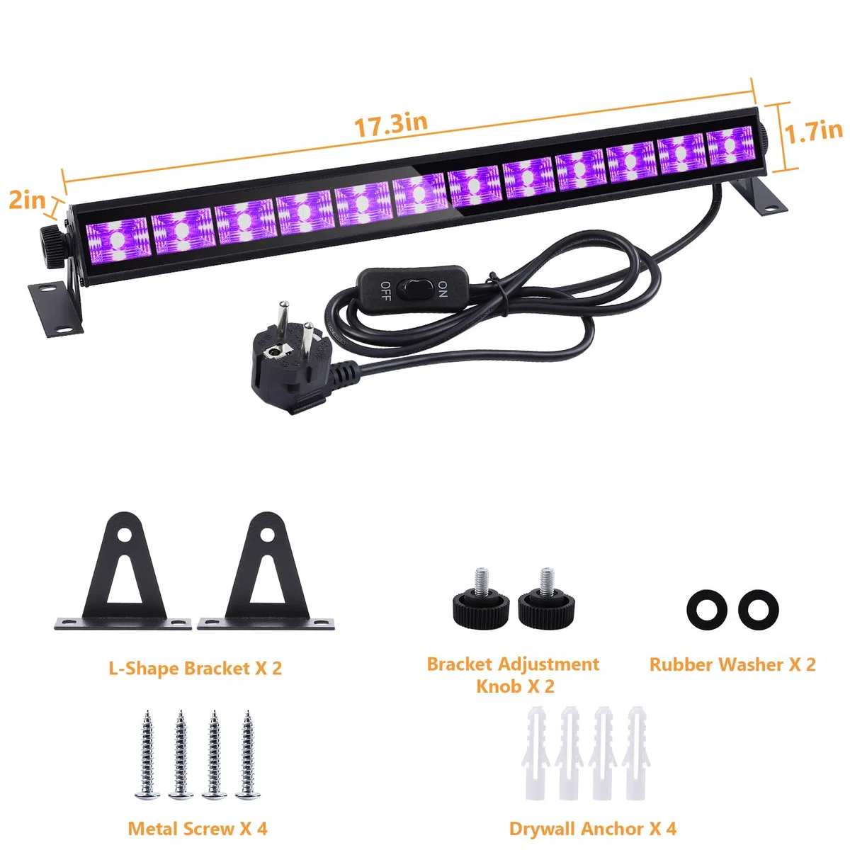 Schwarzlicht,12 LED 3W Schwarzlichtlampe Bar Licht Partylicht für Halloween Körperbemalung Bühnen und Party Deko