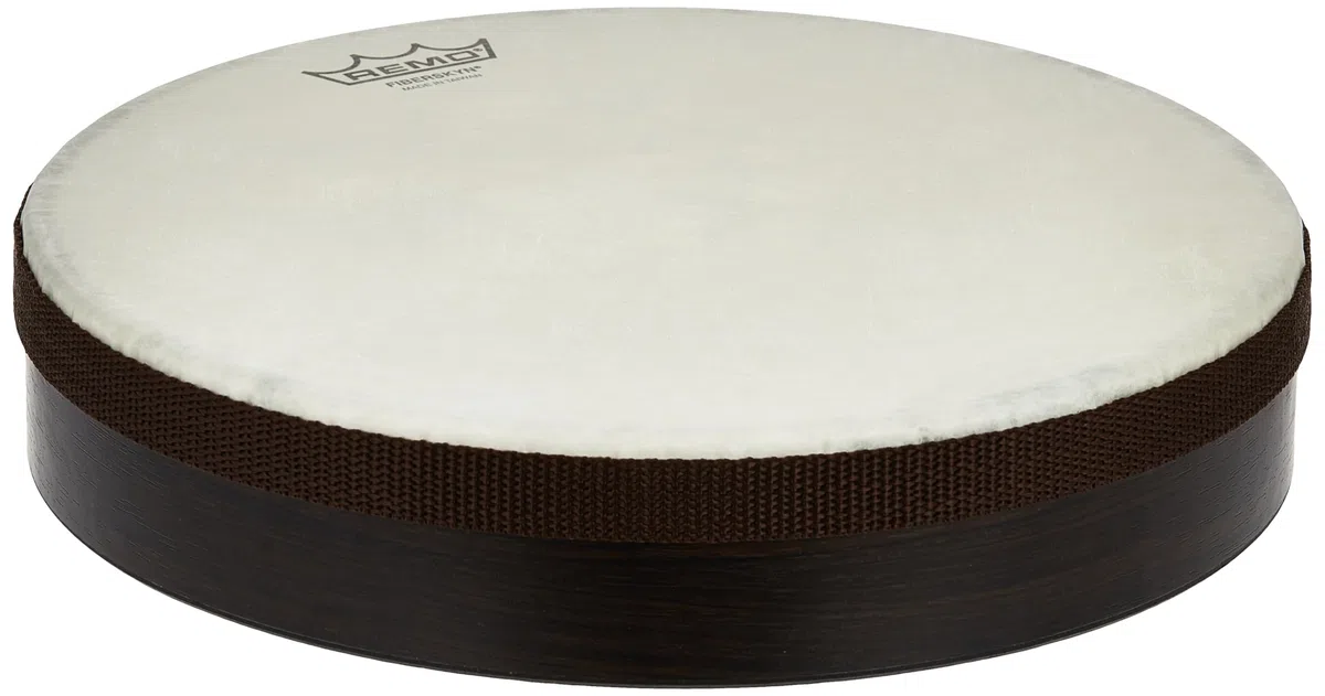 Remo World Percussion - Frame Drum Pretuned - 10" x 2" - Acousticon Kessel, Fiberskyn 3 Fell, Walnut Finish - HD-8510-00