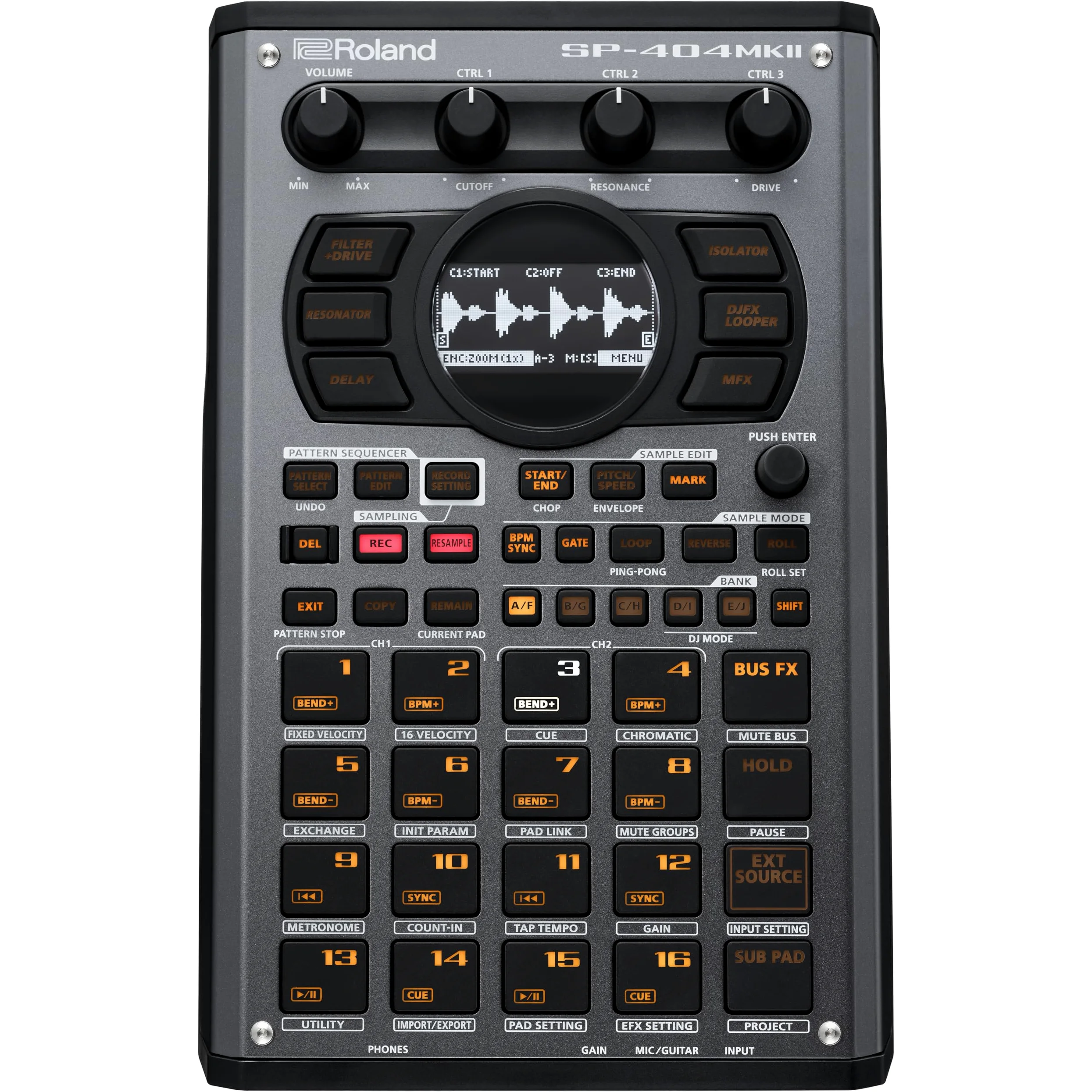 Roland SP-404MKII Kreativer Sampler und Effektgerät mit 16 GB internem Speicher, 32-stimmiger Polyphonie und 160 Samples pro Projekt