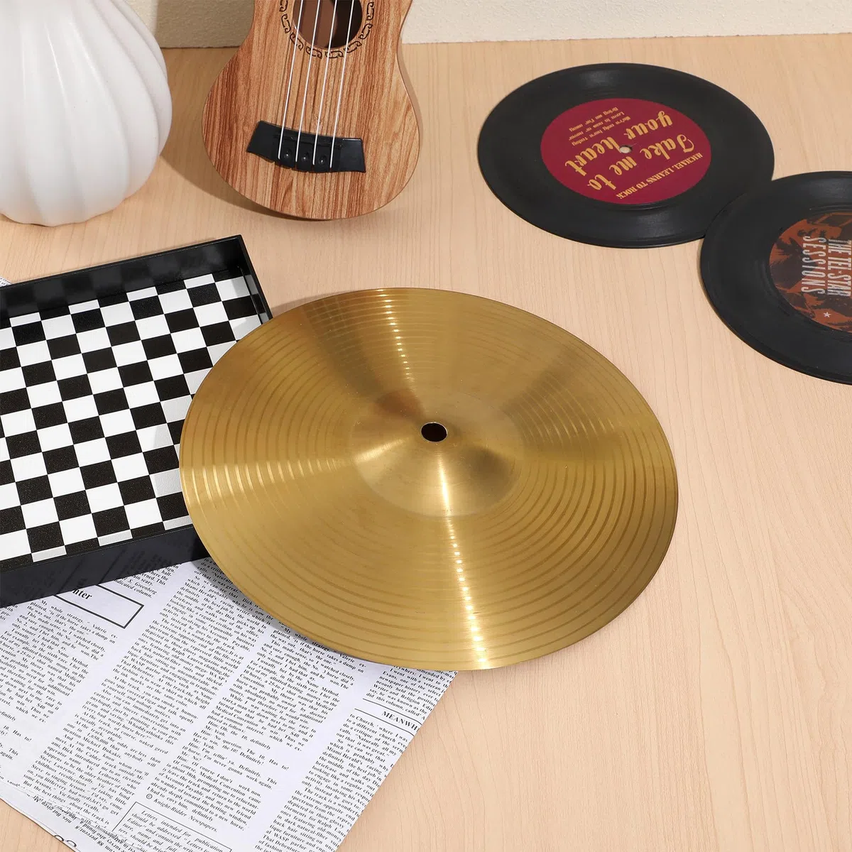 Schlagzeug Becken Messingbecken Satz mit Hi Hat Becken Vielseitig und Formstabil für Schlagzeuger und Percussion Instrument