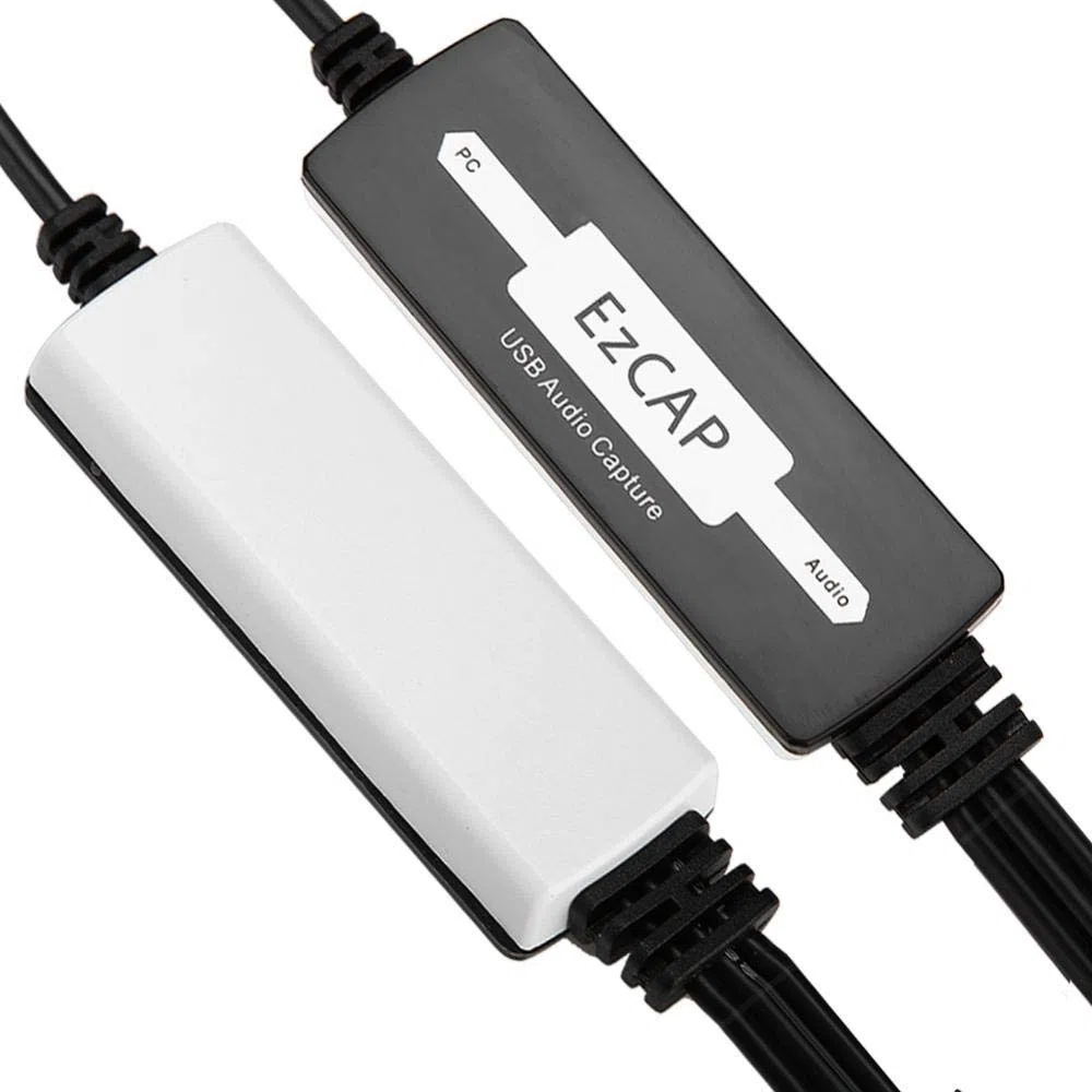 USB Audio Capture Card Audio Sound Grabber Recorder für Plattenspieler Kassetten auf MP3/WAV, Zweikanal-Stereo-Audio