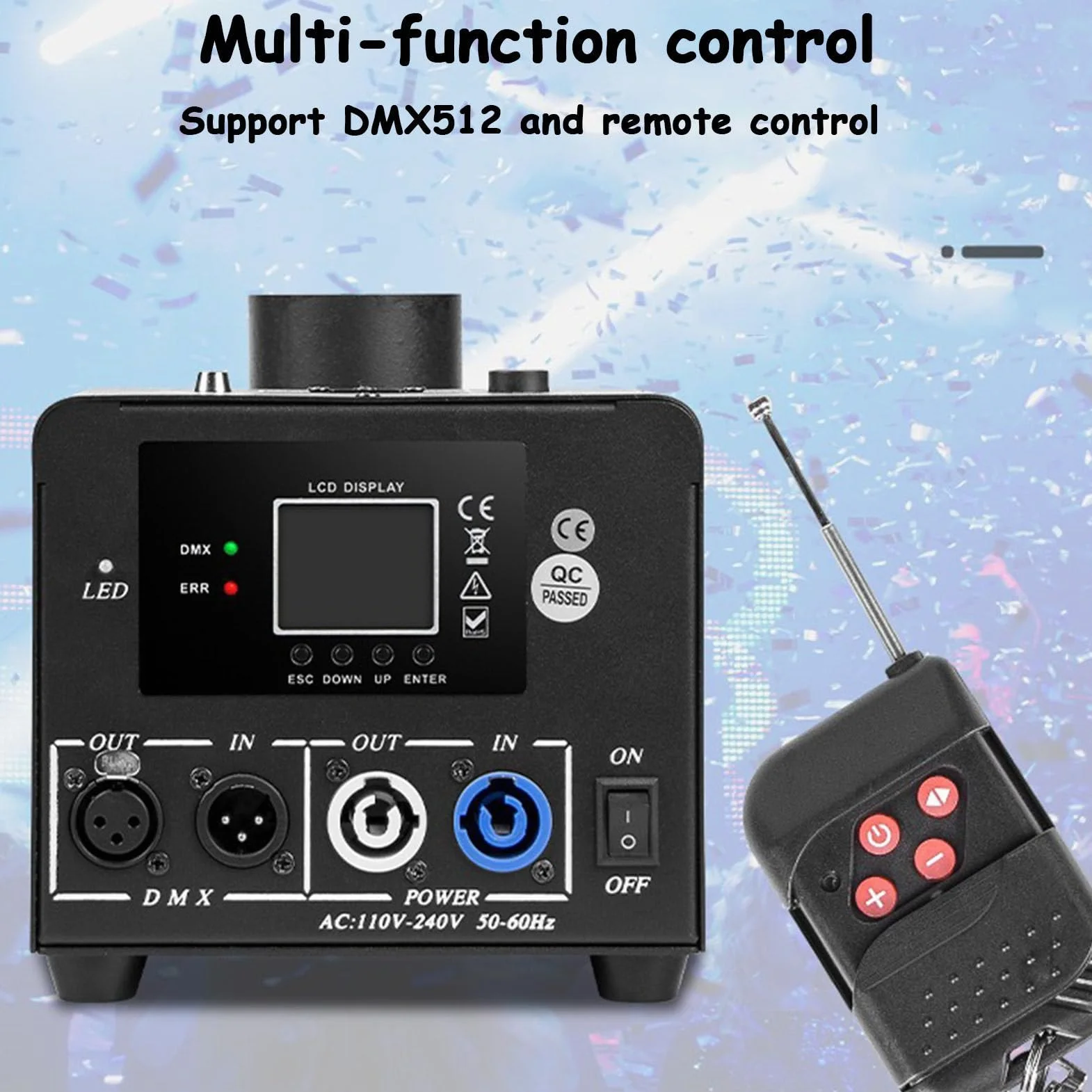 Professionelle Konfettimaschine, elektrischer Konfettiwerfer, DMX-gesteuerte digitale Konfettikanone mit Fernbedienung, Konfetti-Shooter für DJ-Party, Nachtclub, Hochzeit, Bühne, Konzert, Event