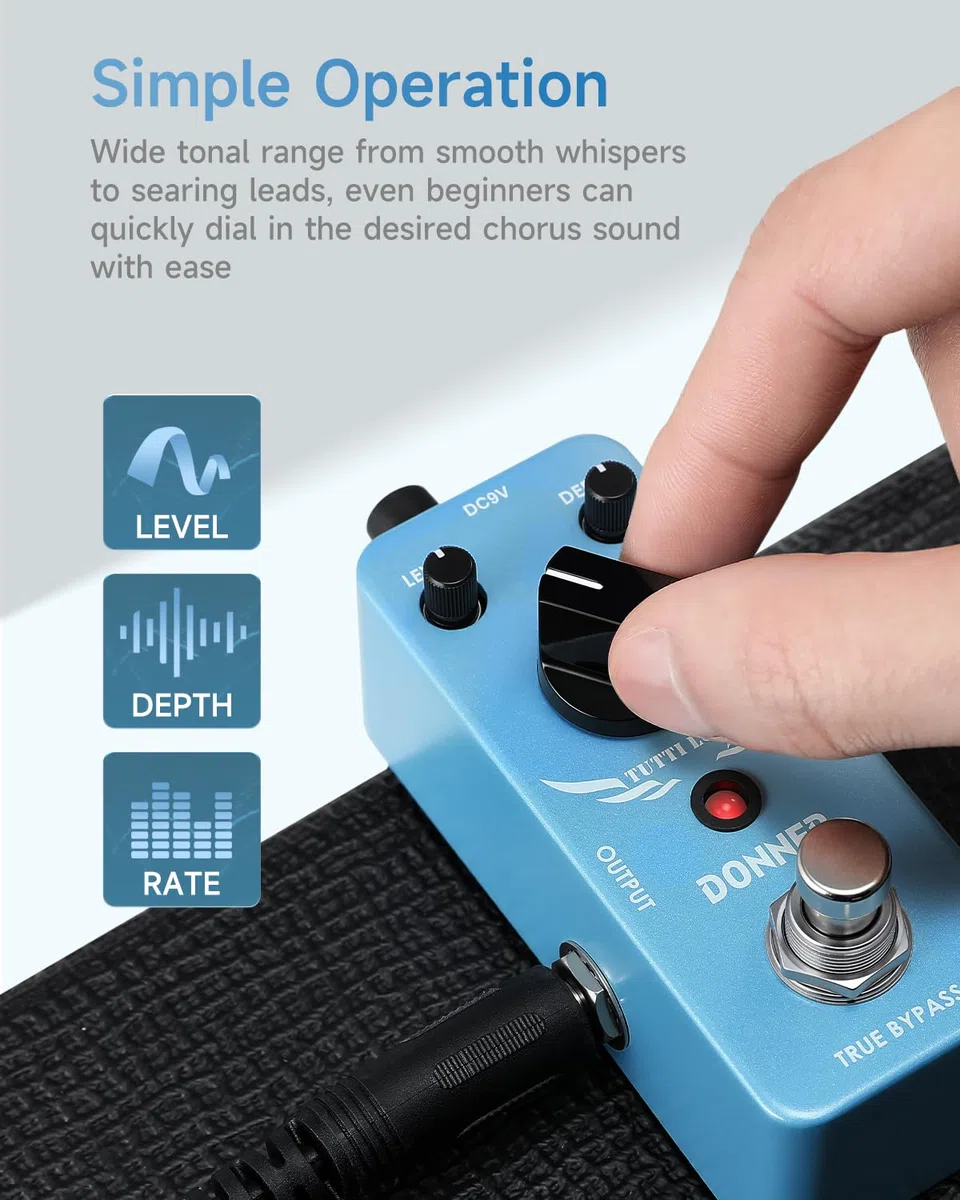 Donner Tutti Love Chorus Gitarre Effektpedal Pure Analog True Bypass