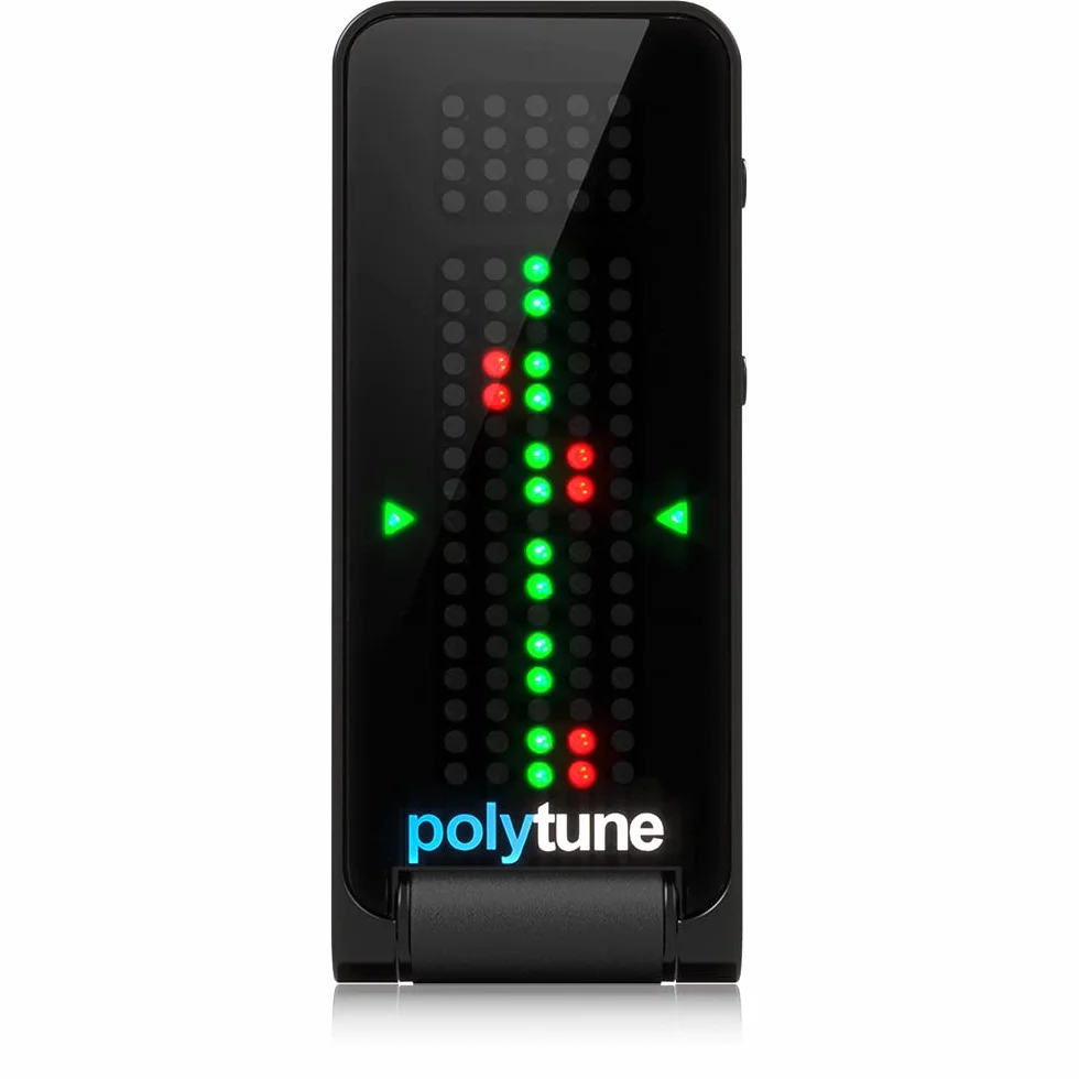 TC Electronic POLYTUNE CLIP BLACK Polyphoner Clip-Tuner mit True Strobe Tuning in Glänzendem Schwarz