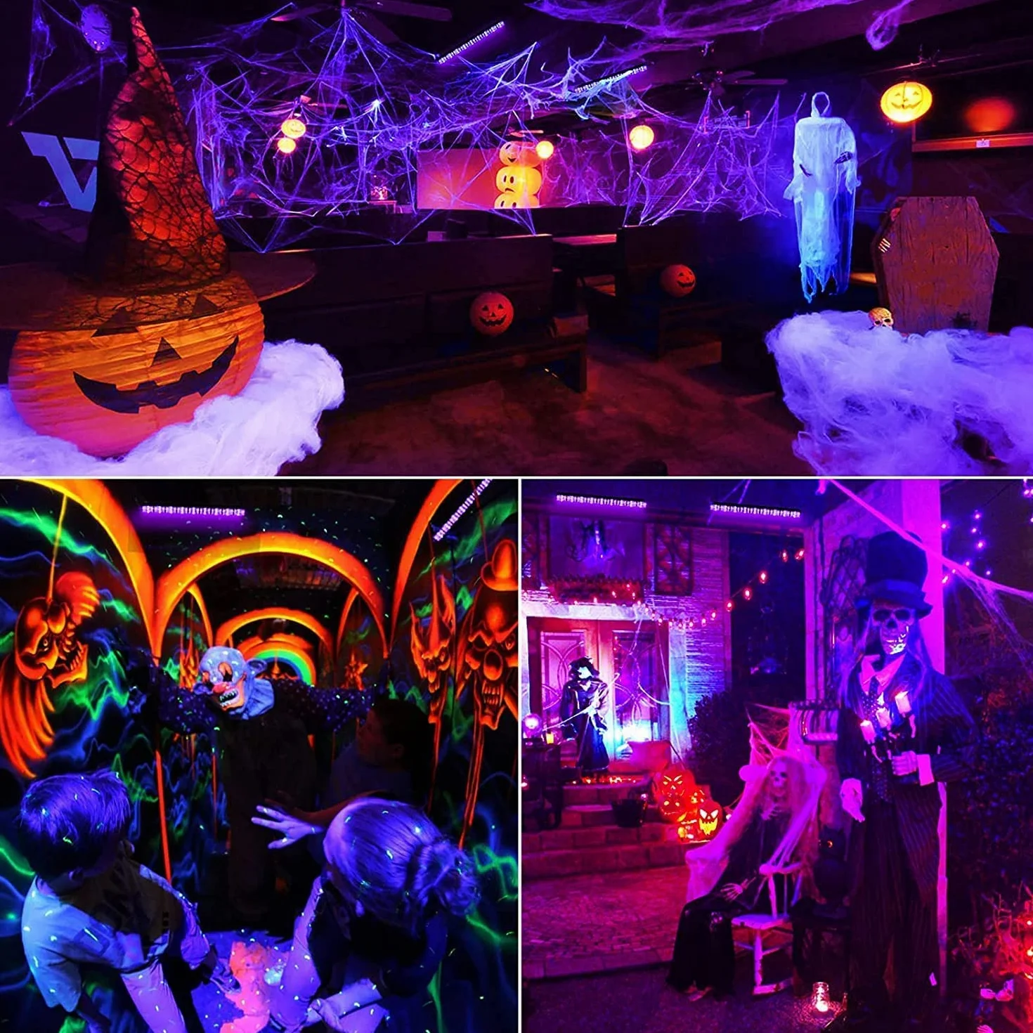 UV Schwarzlicht, 2 Stück 30W LED Schwarzlichtlampe Strahler mit Schalter,IP66 Wasserdicht UV Licht mit EU-Stecker für Glow Party, Bühnenkoration, Neon Party,Black Light Party,Disco,Halloween
