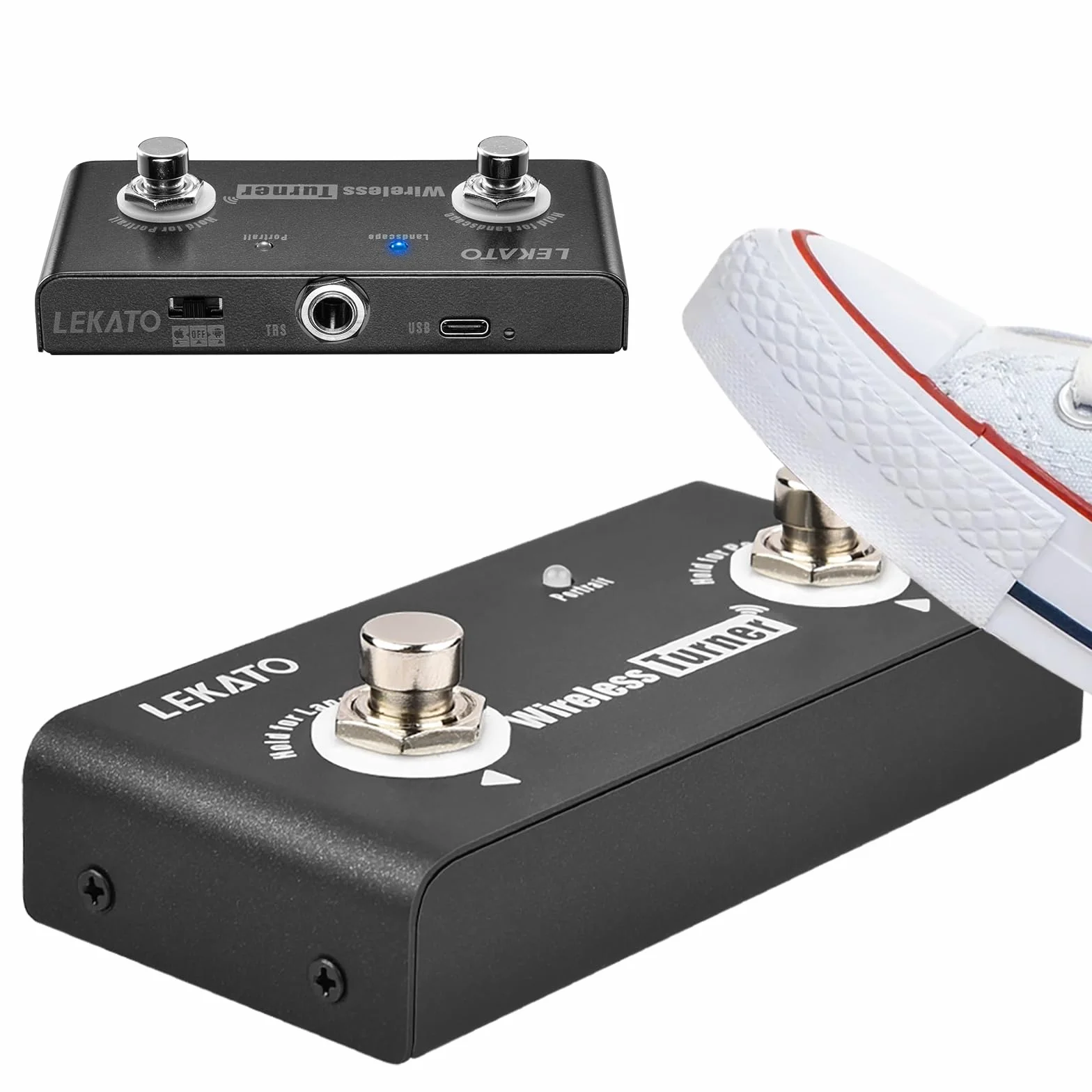 LEKATO Wireless Page Turner Pedal External Page Tuner Pedal Wireless for LEKATO Loops Pedal with Multi Loops Control and Smartphones Tablets with Android System Free Your Hand