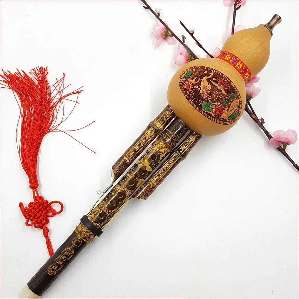 Bambusflöte Hulusi Chinesische Professionelle Handgemachte Ethnische Blasinstrument Kürbis klarer Klang Ideal Anfänger Musikliebhaber Geschenk Schlüssel C
