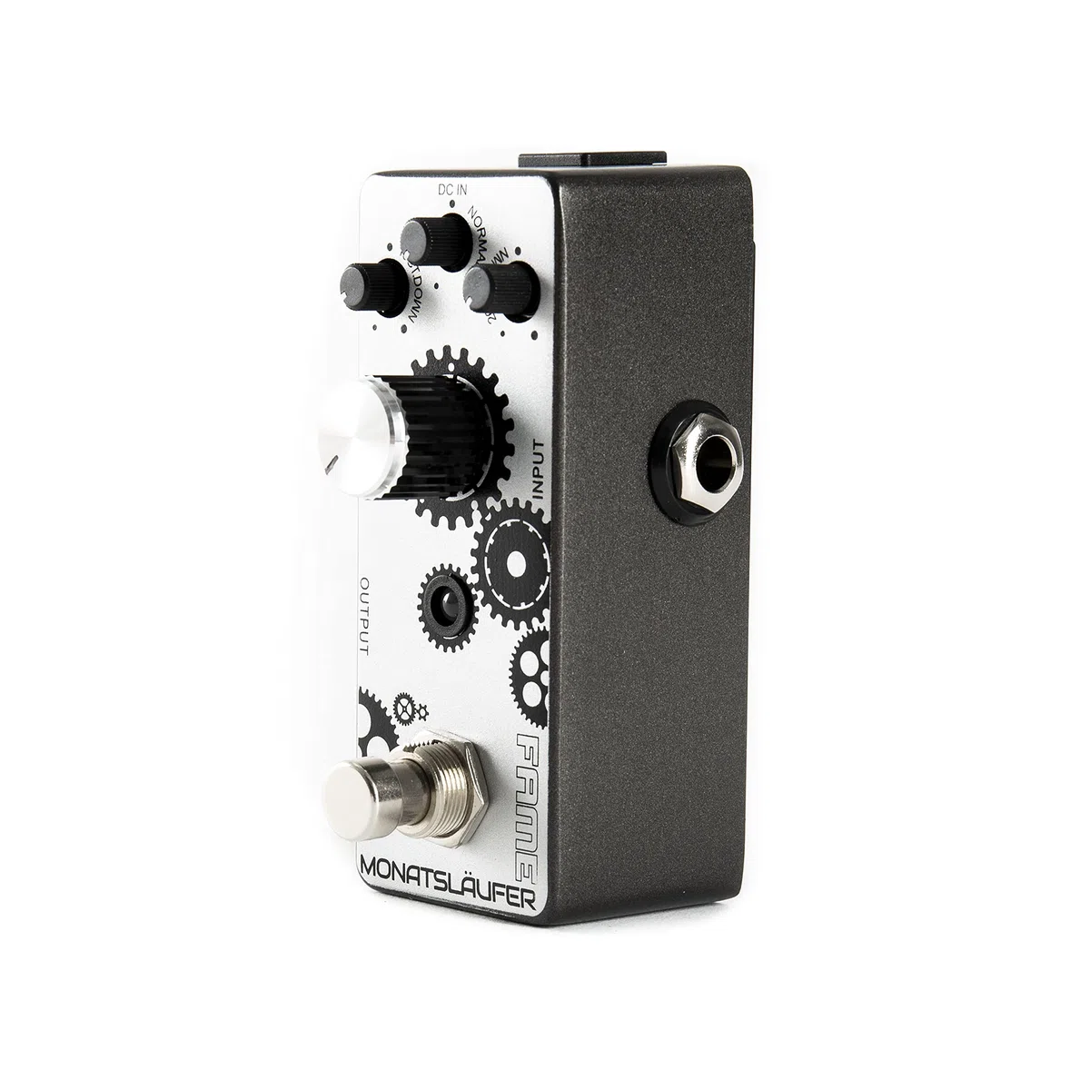 Fame Octaver Effektgerät für Gitarren, Breites Klangspektrum, Monophones Tracking, True-Bypass-Fußschalter, Kompaktes Metallgehäuse, Geeignet für E-Gitarre, Betrieb mit optionalem Netzteil
