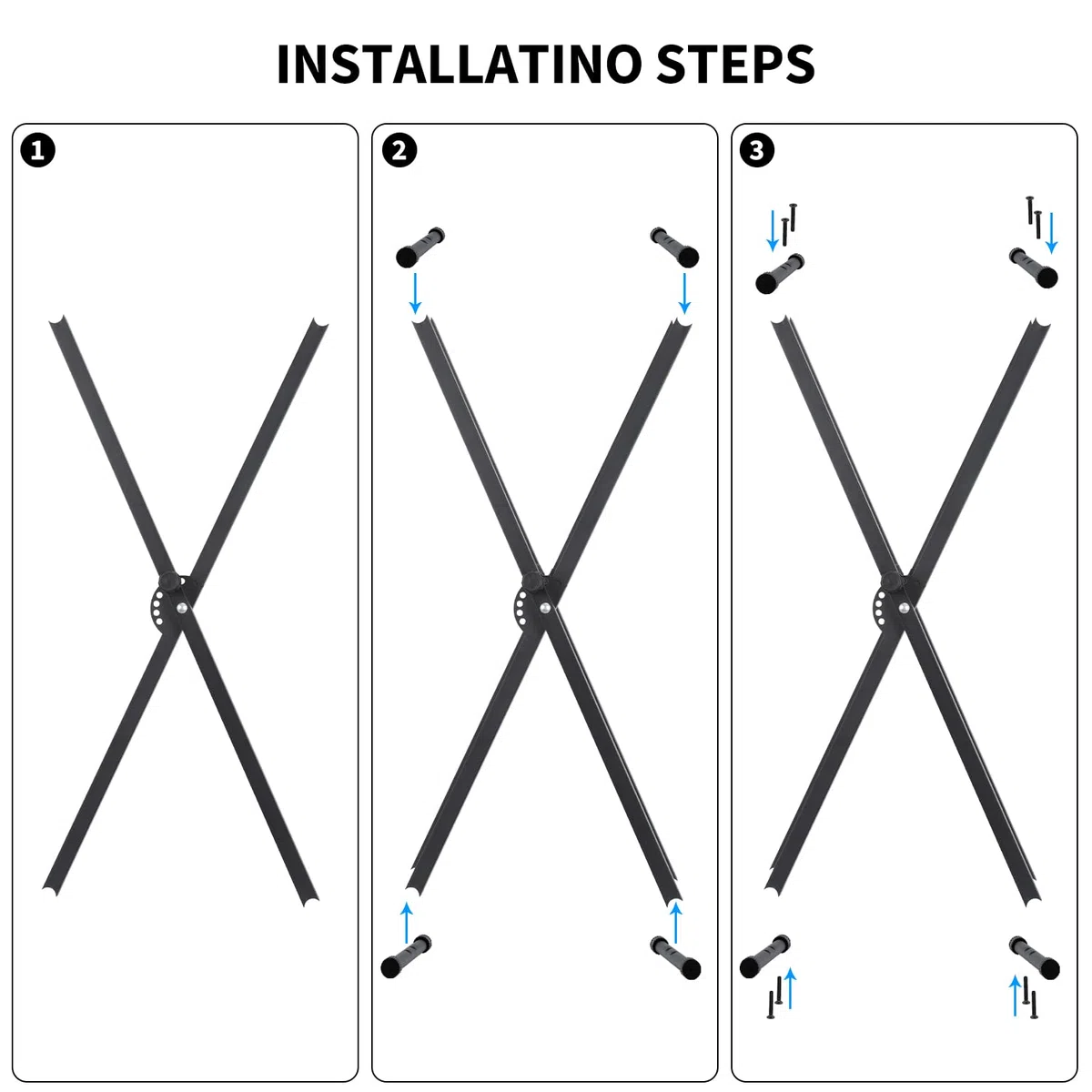 Keyboardständer für E-Pianos,X-förmig Doppelstrebiger E-Piano Ständer mit Verriegelungsriemen und Schnellspannmechanismus,Keyboard Ständer verstellbar 32 cm bis 97 cm für 54 61 76 88 Tasten (Schwarz)