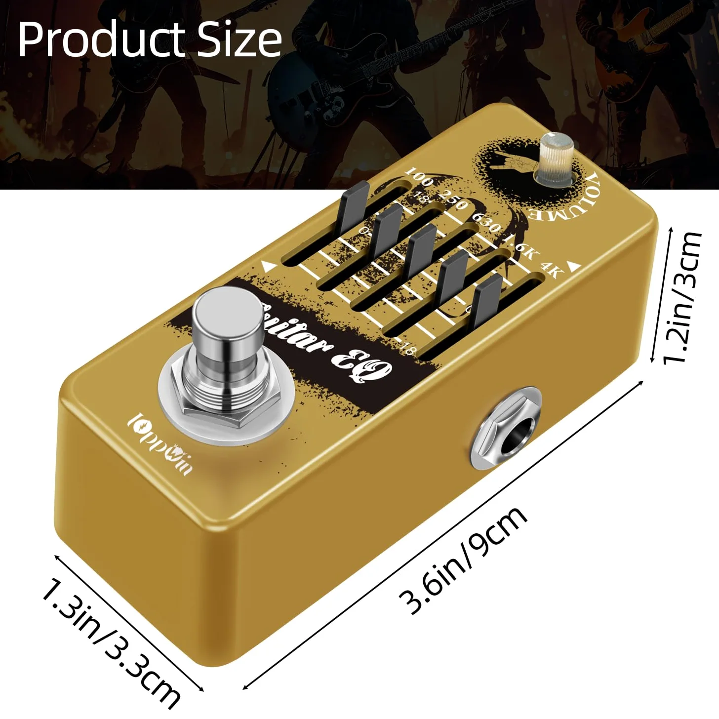 Gitarrenpedale, 5-Band Guitar Graphic Equalizer Pedal mit Master Level Control - True Bypass & Metal Shell