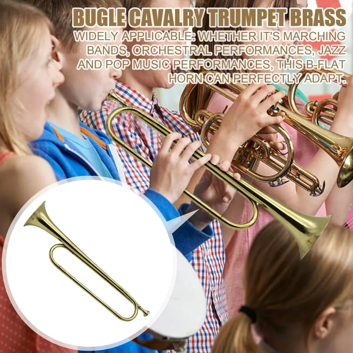 Rittertrompete,Taschentrompete | Tragbares Kavallerie-Trompete,Horn Standard Retro Tragbares Musikinstrument Standard Retro B für
