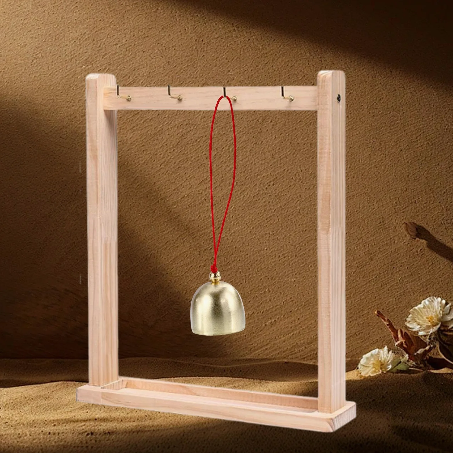 perfeclan Windspielständer, Gongständer, stabil, vielseitig einsetzbar, einzigartiges, hält 4 Glockenspiele, Präsentationsständer für Armbänder,