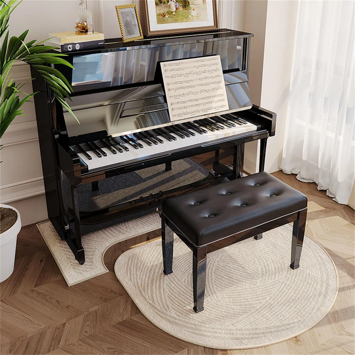 Hixingo Schallschutz Teppich Klavier, Teppich Boden mit Schallschutz für Klavier rutschfest Schallschutzteppich Antivibrationsmatte für Studio, Musikzimmer (Ästhetik,70x160cm)