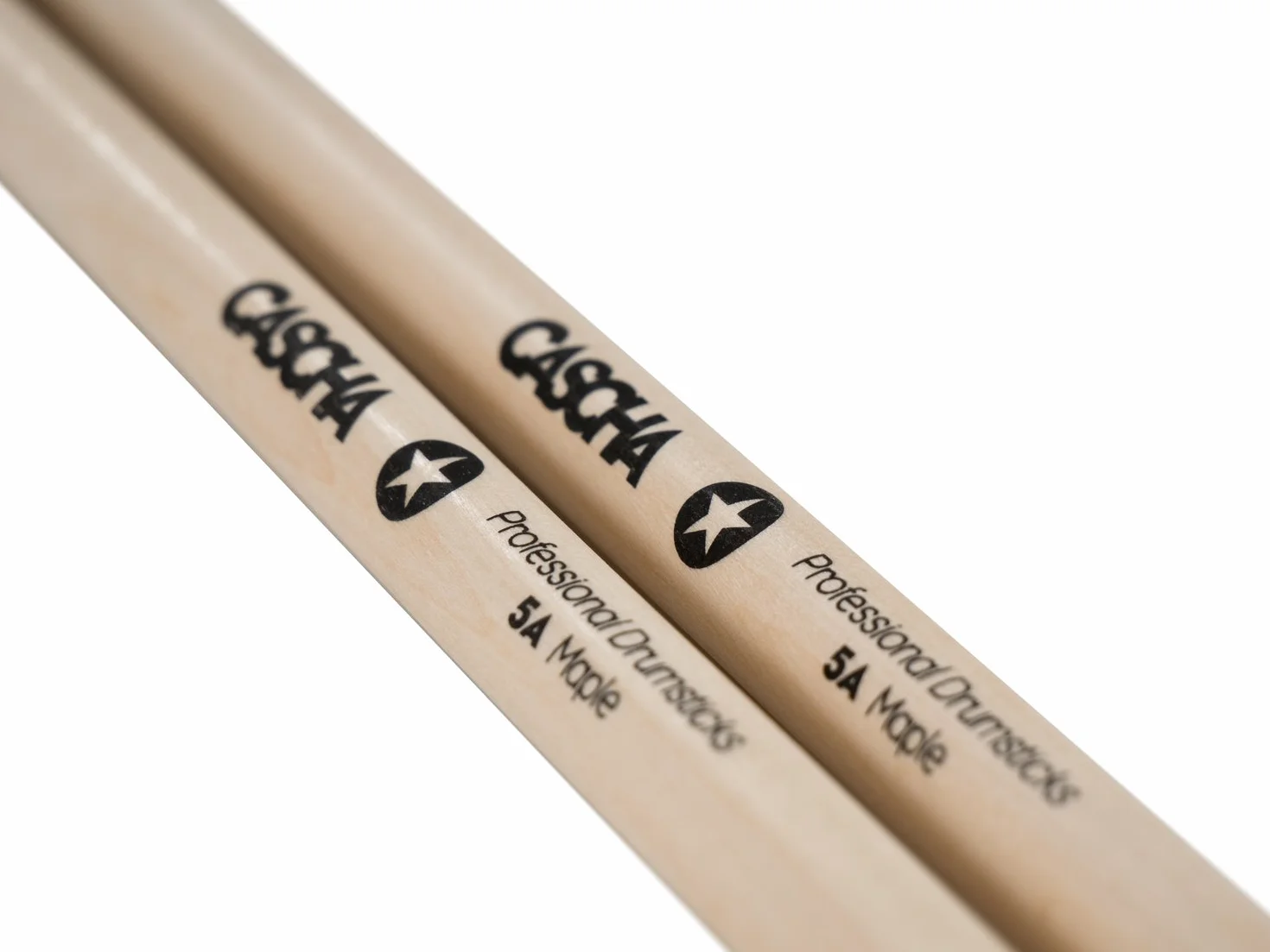 CASCHA Professional Schlagzeugsticks 5A robuste Ahorn Sticks I Trommelstöcke Holz I Profi Schlagzeug Zubehör I Drumsticks Maple I Schlagzeugstöcke I Trommelsticks Holzkopf Modell 12 Paar (24 St.)