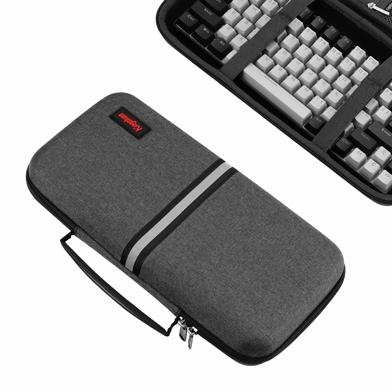 Hard 75% Keyboard Case, Hard Travel Storage Case for 84 Key Portable Keyboard, Compatible with Keychron K2, Logitech POP - Dark Grey