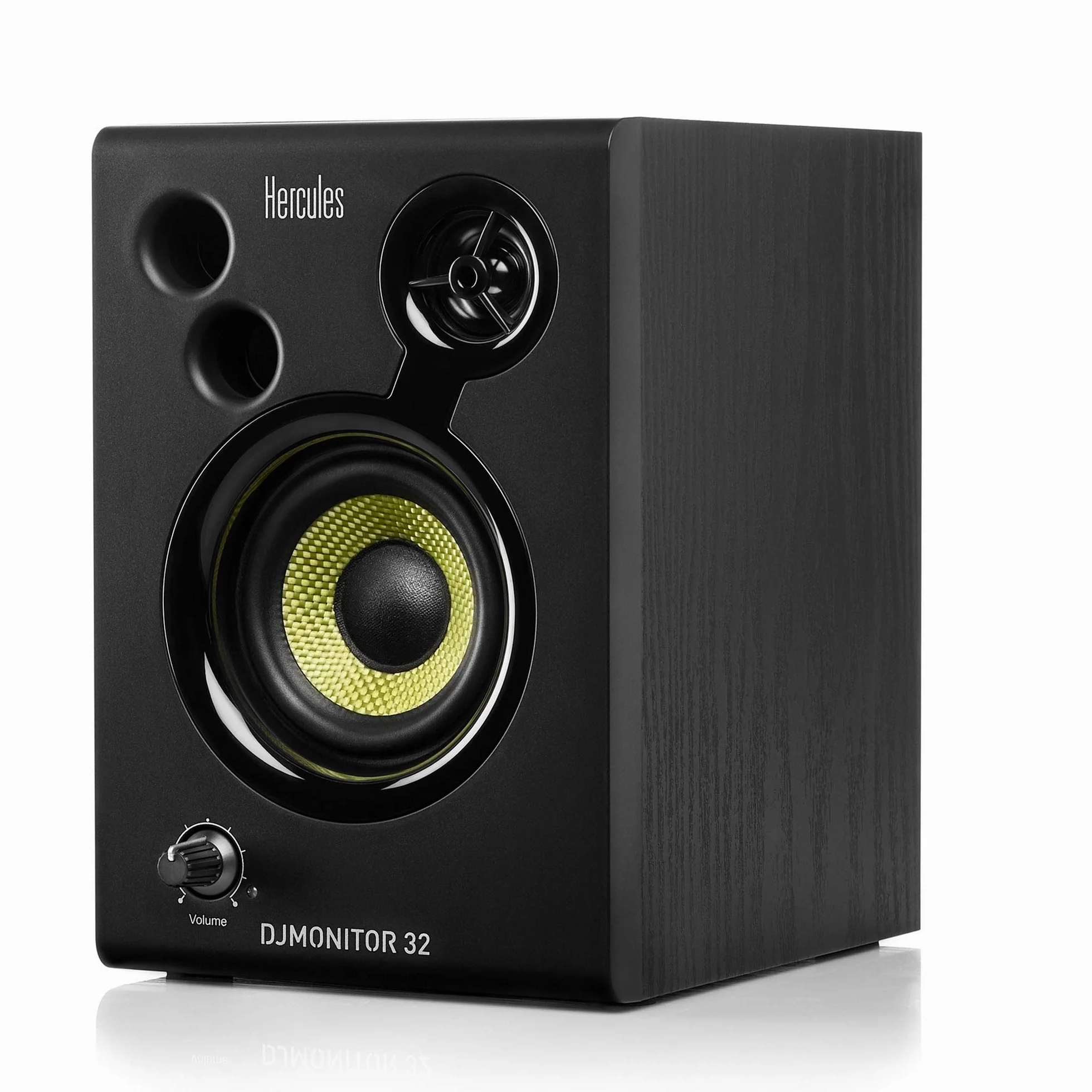 Hercules DJSpeaker 32 Party - 2 x 15 Watt RMS Aktive Monitor Lautsprecher mit eingebauten Lichteffekten, Schwarz