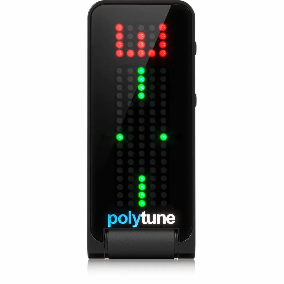 TC Electronic POLYTUNE CLIP BLACK Polyphoner Clip-Tuner mit True Strobe Tuning in Glänzendem Schwarz