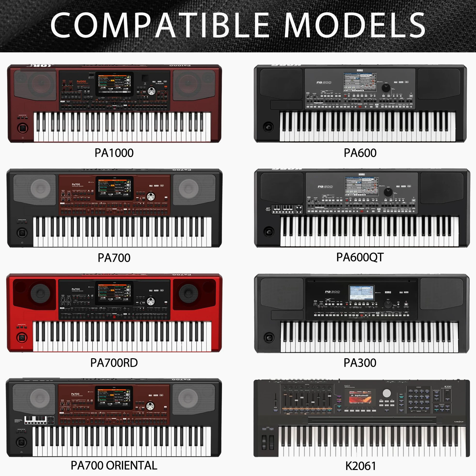 Musiin Staubschutz für Klaviertastatur mit 61 Tasten, kompatibel mit KORG Pa1000, Pa700, Pa700RD, Pa700 ORIENTAL, Pa600, Pa600QT und Pa300, Chinlon, Smooth Touch & Custom Fit