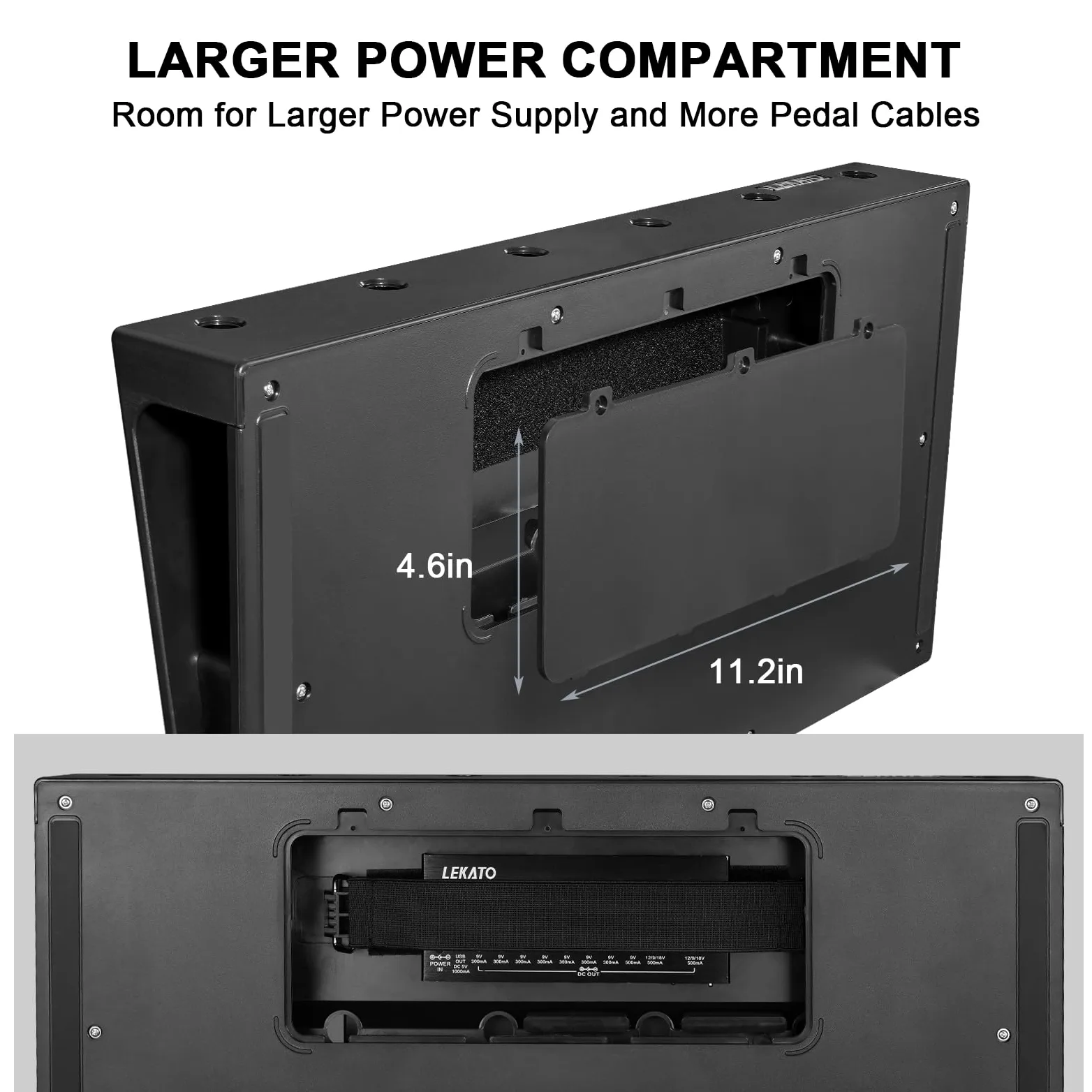 LEKATO Gitarren-Pedalboard, Gitarre Effekt Board 19,7"x10"x2,4", Große Effektplatte mit Tasche, Robustes Tragbares Pedalboard für Musiker, Gitarristen, Bands