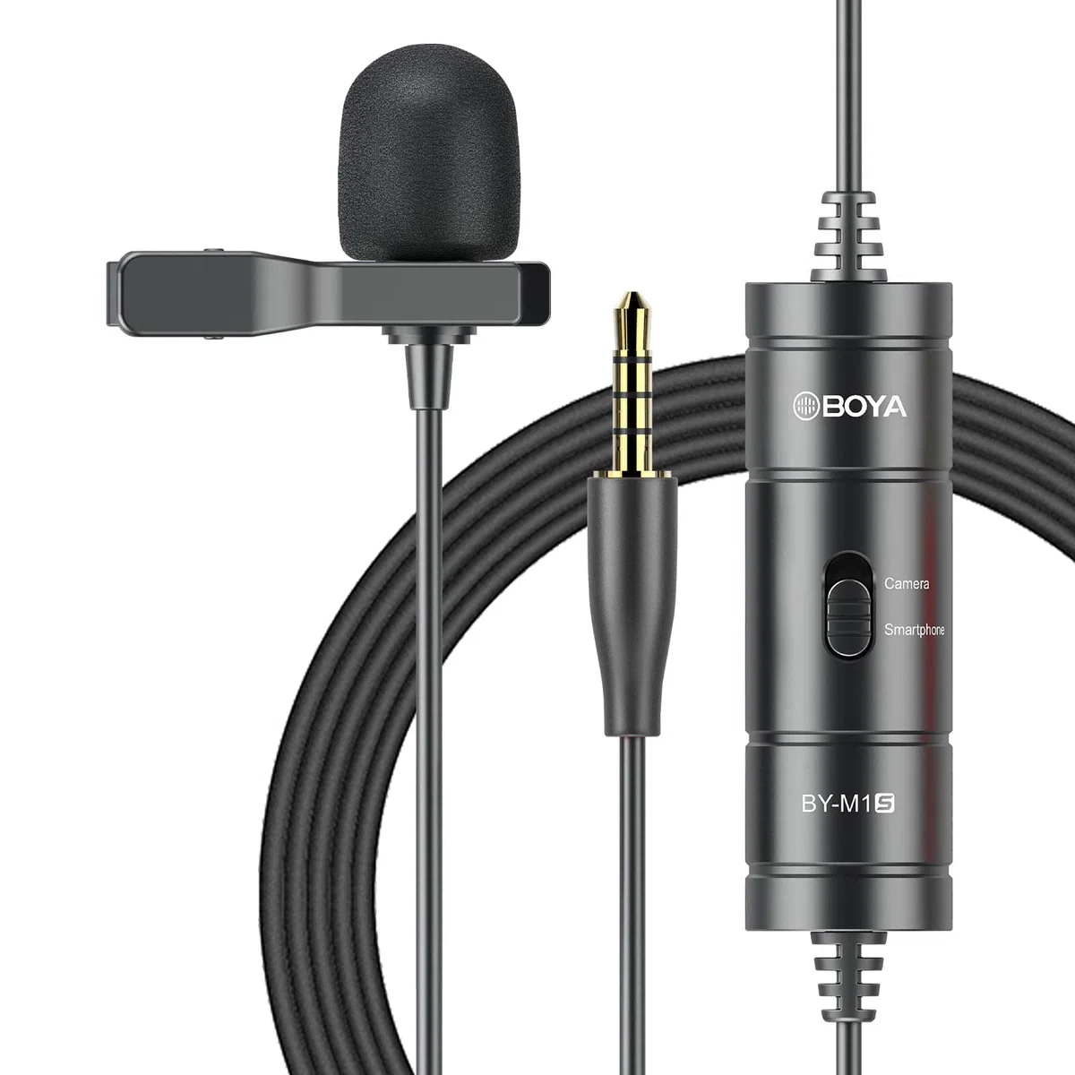 BOYA BY-M1S Professionelles Lavalier-Revers-Mikrofon Omnidirektionales Kondensatormikrofon für iPhone, Android, Smartphone, DSLR, Camcorder, Audio-Recorder, PC Laptop Aufnahme