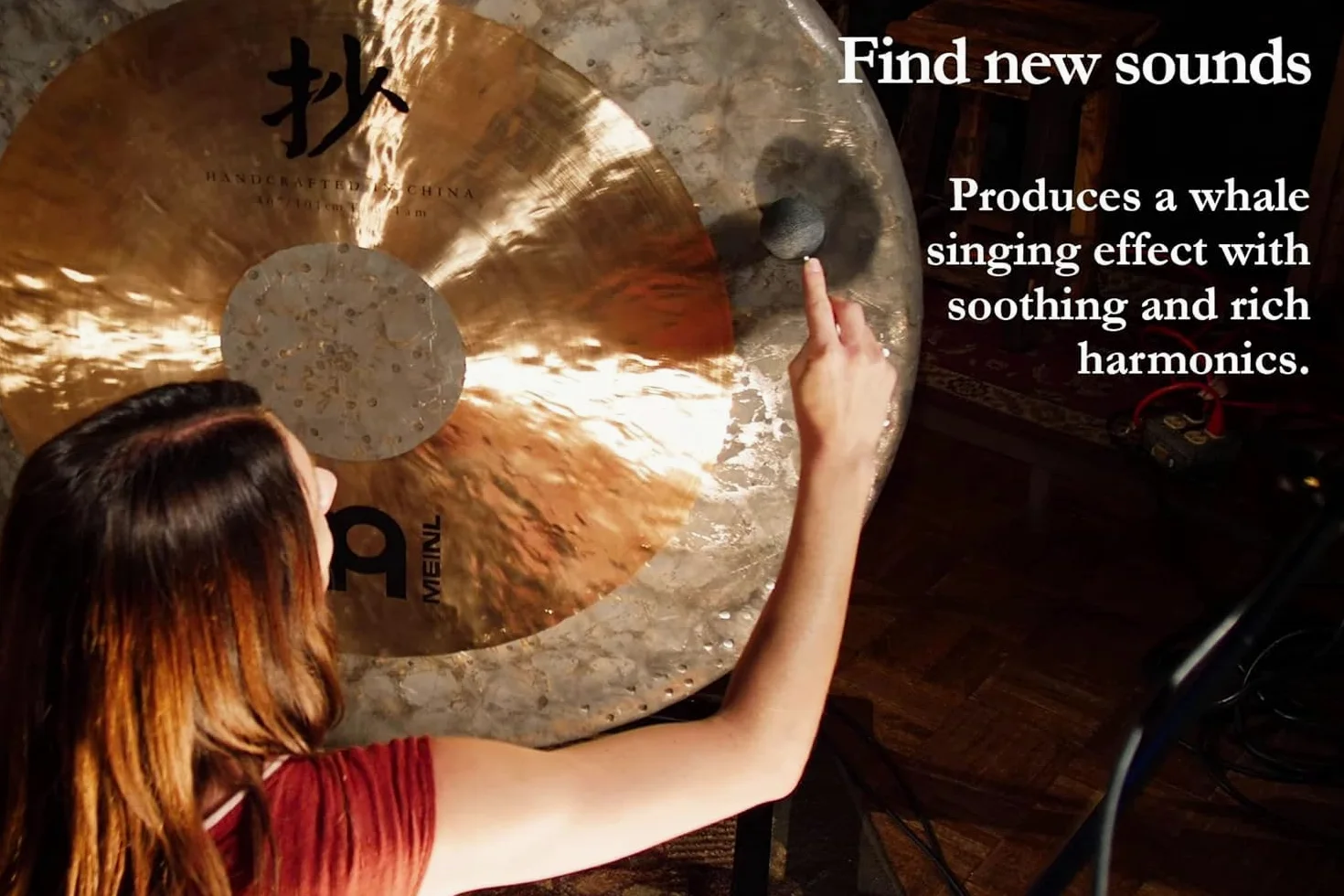 Sonic Energy Gong Resonant Mallet – Gong Reiber mit 40 mm Durchmesser – Schlägel mit Gummikopf – Für Gongspieler, Percussion, Meditation (G-RM-40)
