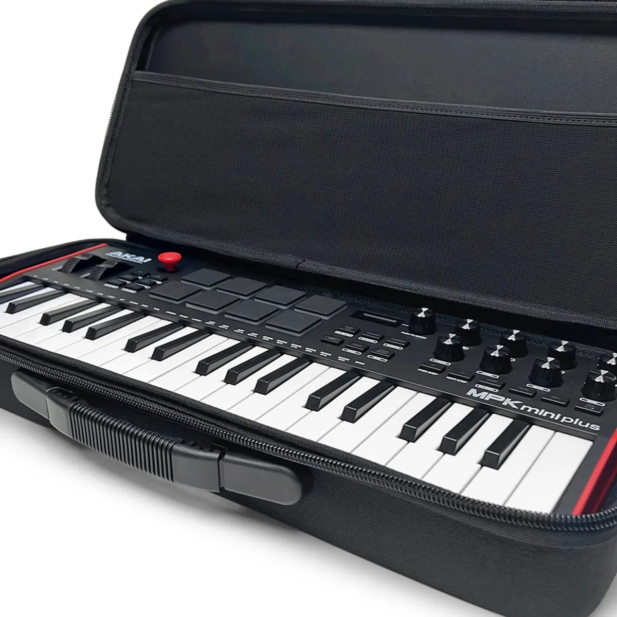 Analog Cases Pulse Case für Akai MPK Mini Plus (Robuste, hochwertige Eva-Transporttasche, mit superweichem Samt-Innenfutter, für erstklassigen Schutz und stilvolles Design, mit Kabelfach), Schwarz