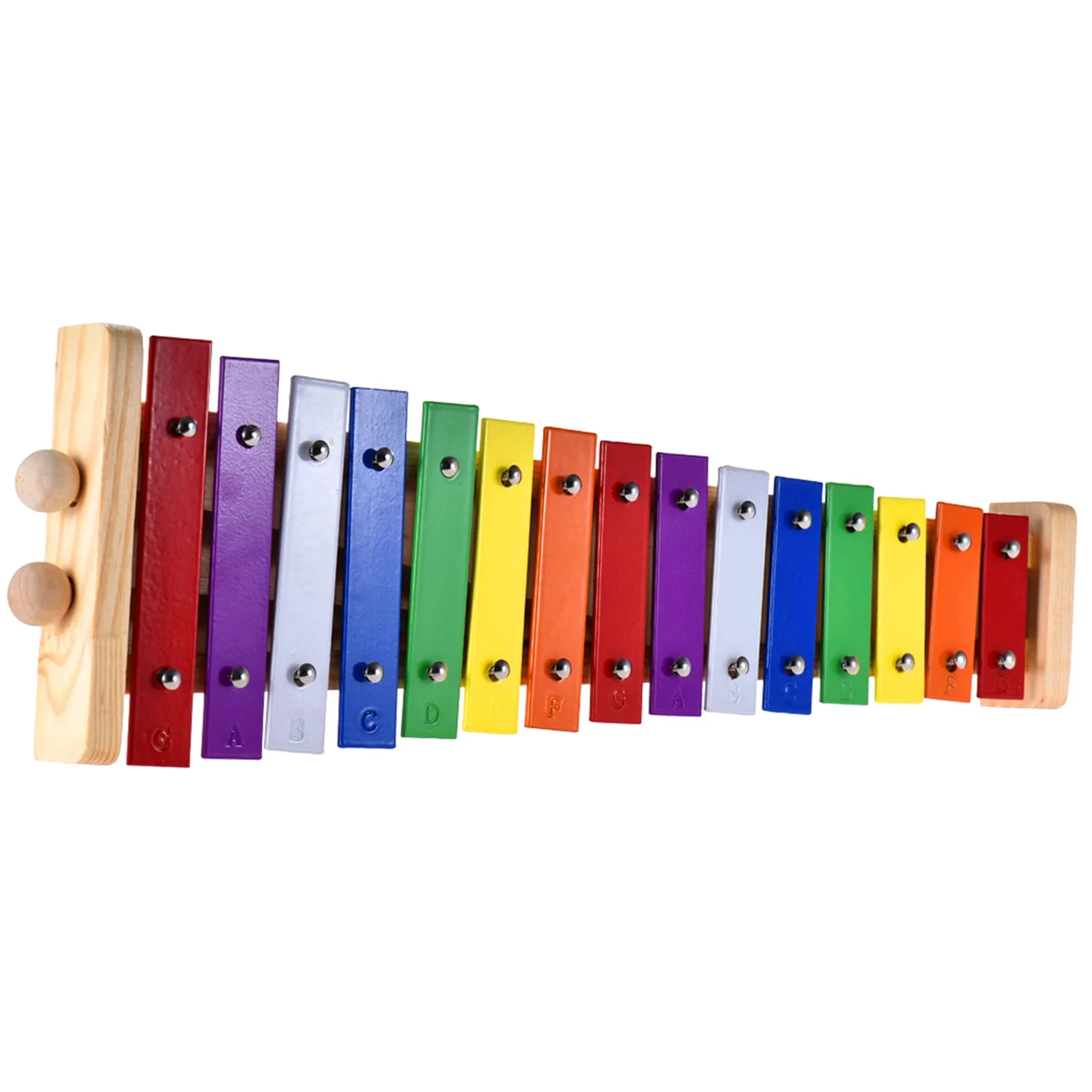 Buntes Xylophon 15 Töne Regenbogentaste Xylophon mit 2 Schlägeln Windspiel Holz und Aluminium Percussion Instrument Ideal als Geschenk für pädagogische Instrumente