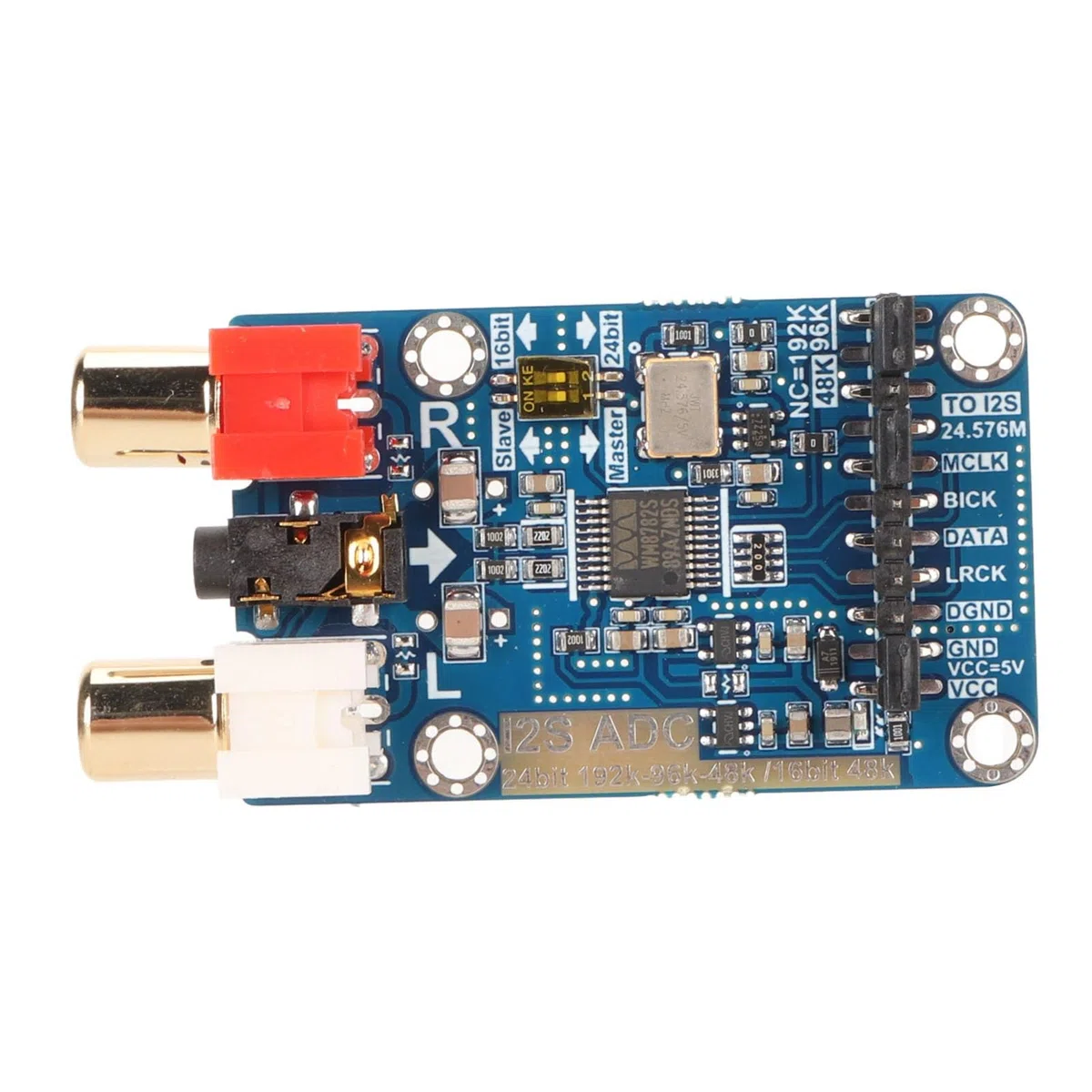 Cuifati I2S ADC-Audiokartenmodul, Verlustfreies Digitales Audio-Decoder-Modul, Master-Slave-Modus-Entwicklungsplatine, Unterstützt 24 Bit 192 K, 24 Bit 96 K Master-Modus