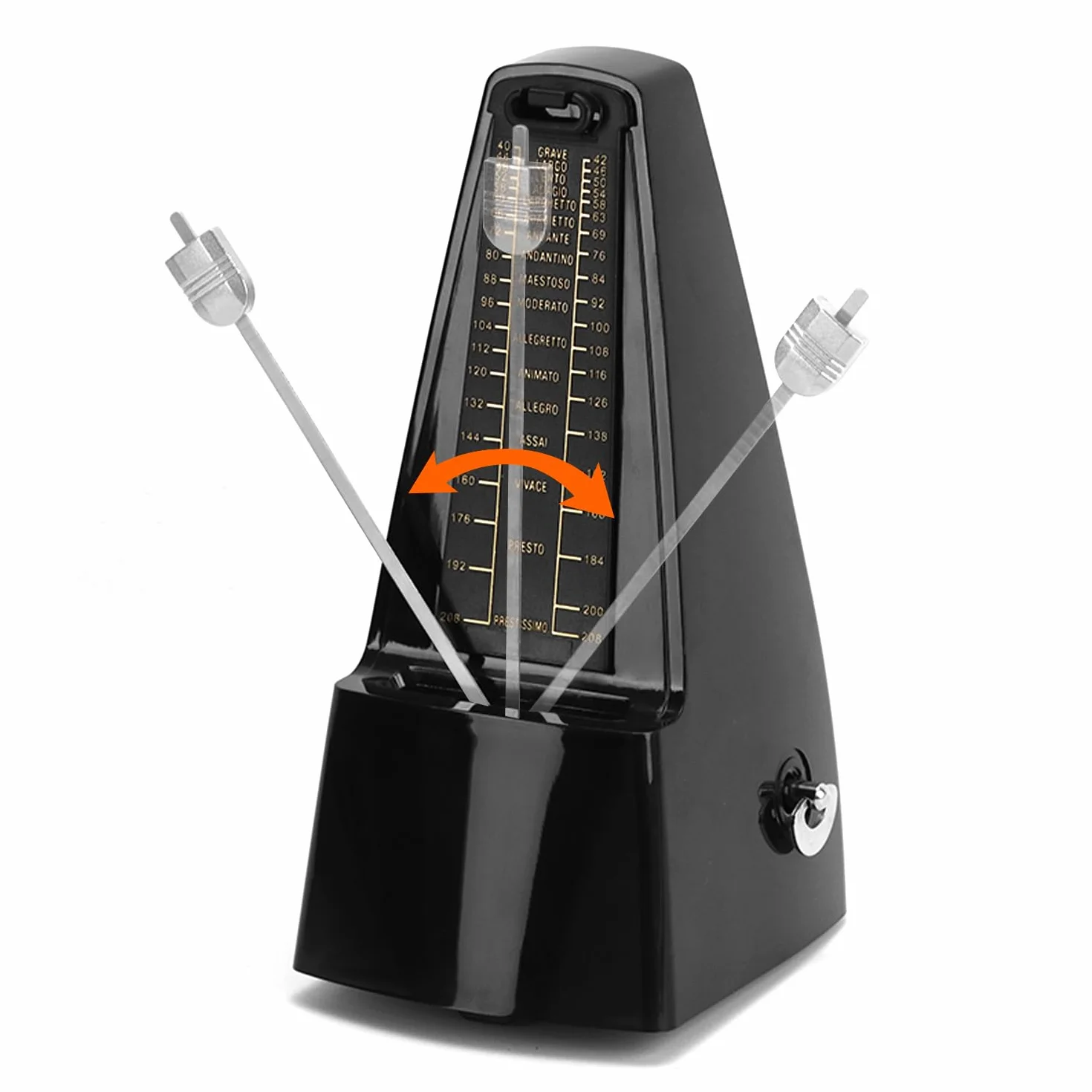QWORK® Mechanisches Metronom mit Glocke, Lautstärke, Geschwindigkeitseinstellung, für Klavier, E-Gitarre, Bass, Violine, Schlagzeug