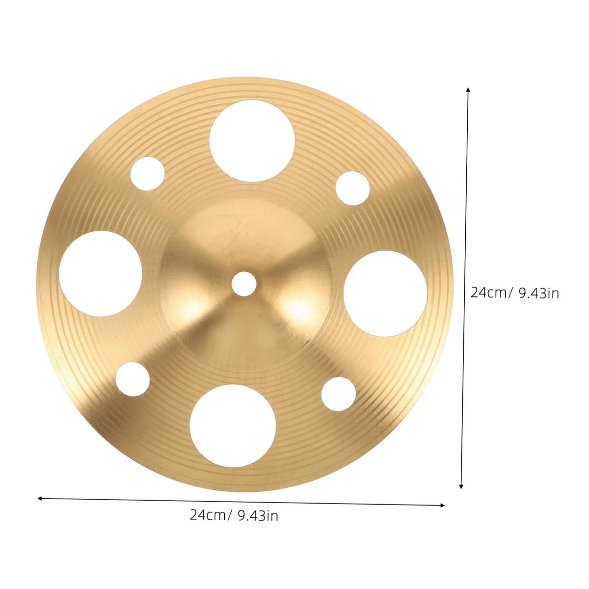 TOPBATHY Trommelbecken Mit Loch 9 Zoll Goldenes Effektbecken Aus Legierung Für Percussion Splash-Becken Mit Wasserklang Leichtes Handbecken Für Bühne Musikunterricht Und Outdoor
