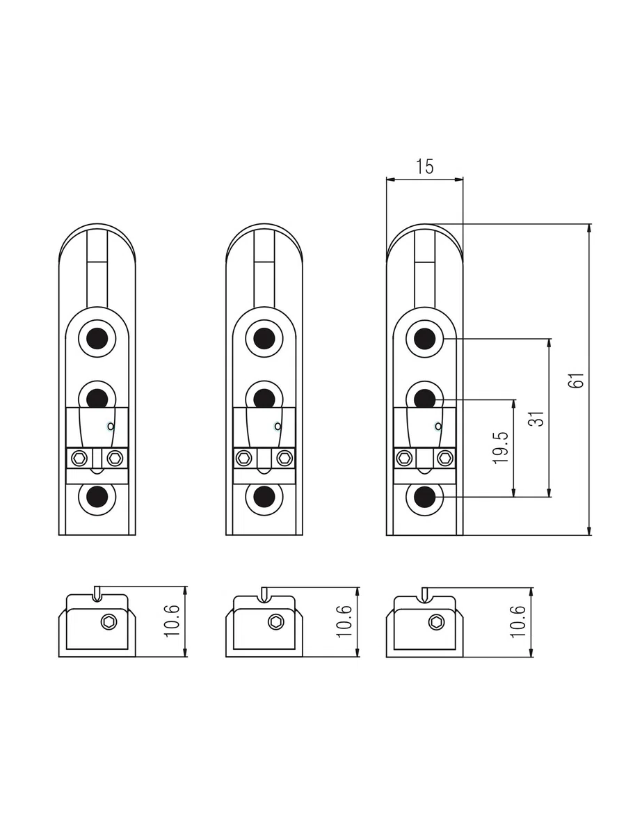 Holmer Bassgitarre Steg Einzelne Bassbrücke Saitenhalter Single String Bass Bridge für 4 Saiten Bass Gitarre Heavy Duty Zink Sattel (Chrom)