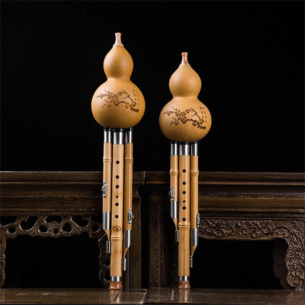 Hulusi-Kürbis-Kürbis-Flöte, traditionelles chinesisches Instrument mit chinesischem Knotenkasten, natürliche Hulusi-Flöte, Blasinstrument for erwachsene, Anfänger(C KEY)