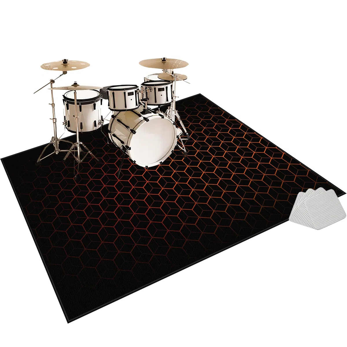 Schallschutzmatte Schlagzeug Teppich Schallschutz Teppich Trommelteppiche Akustik Drum Teppich Trommel Teppiche für Bass Drum Snare Elektronische schlagzeugteppich Instrumente Teppich 160 x 140 cm