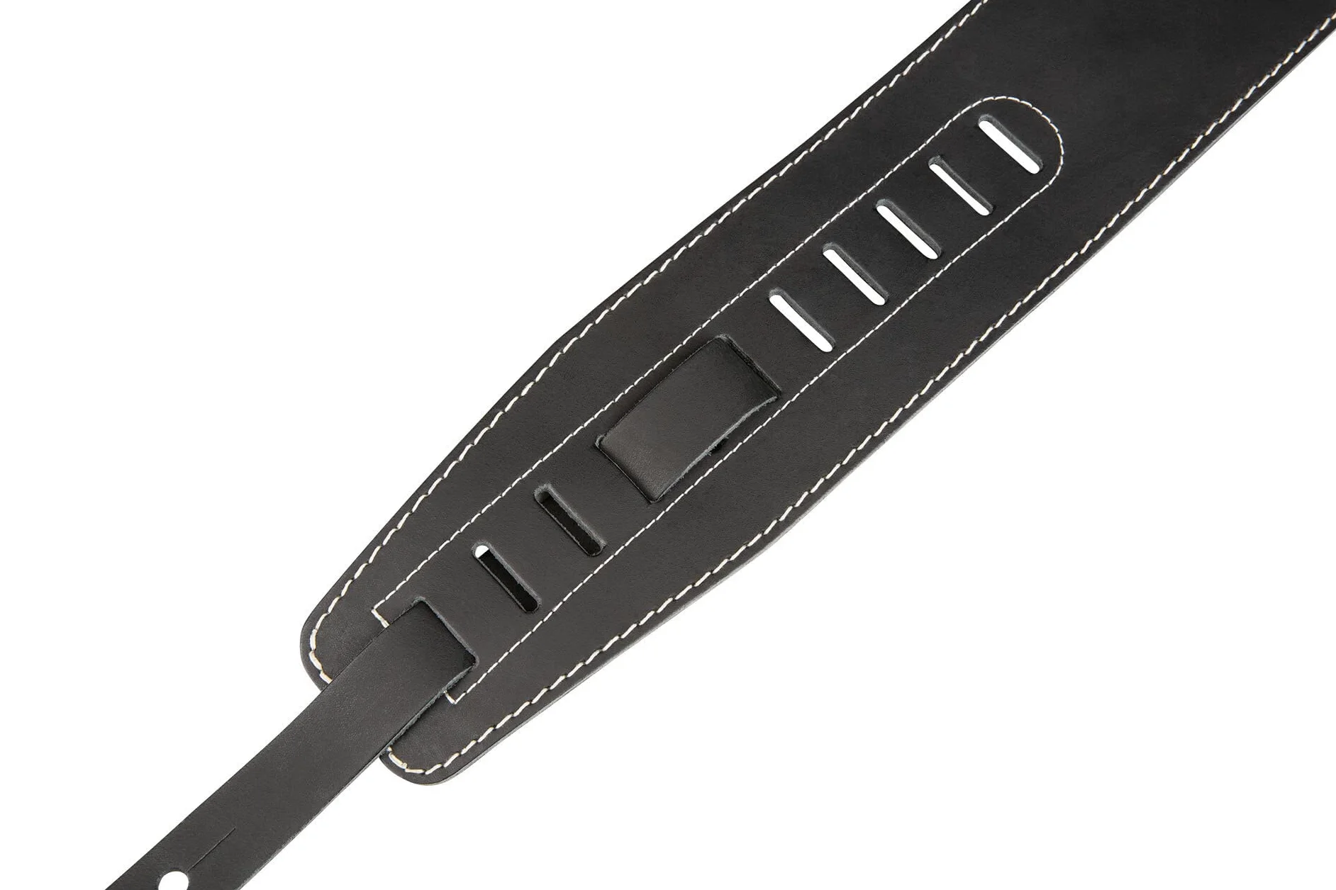 Warwick Teambuilt Genuine Leather Bass Strap - Black, Blind Embossing